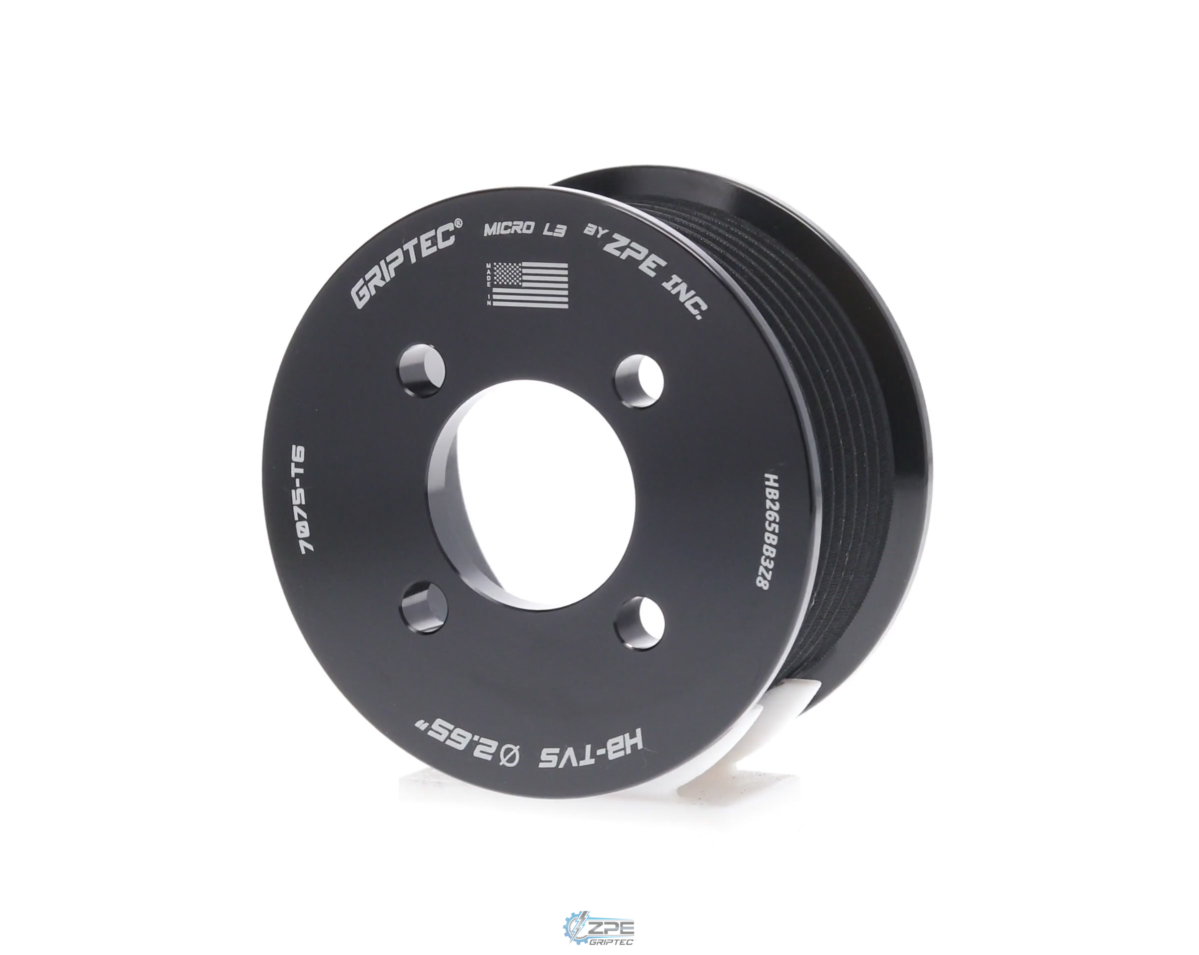 2.65" 8 Rib ZPE GripTec® 2pc Magnuson Heartbeat TVS L3 Black Pulley Only