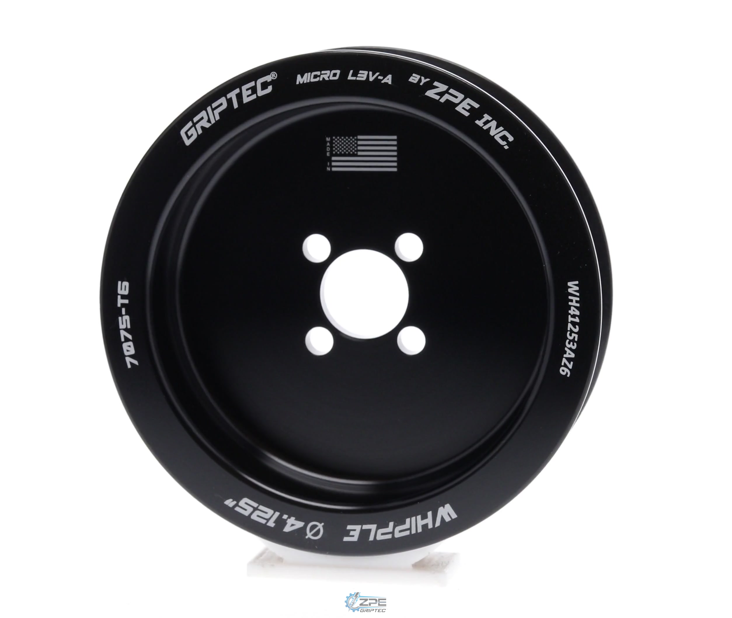 4.125" 6 Rib ZPE GripTec® Whipple Standard L3V-A Black Pulley