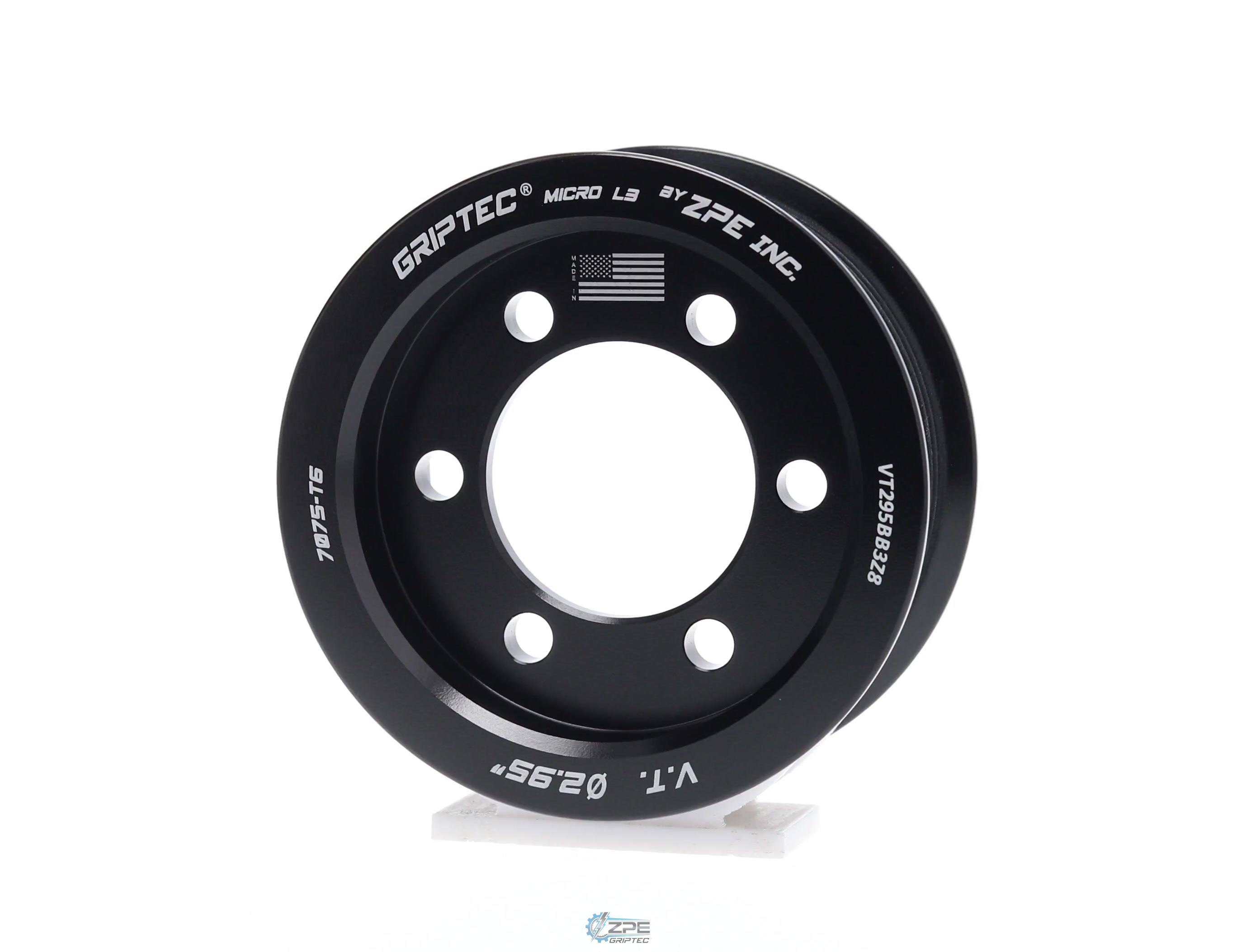 2.95" 8 Rib ZPE GripTec® 2pc Vortech YSi/JT/V3 L3 Black Pulley Only