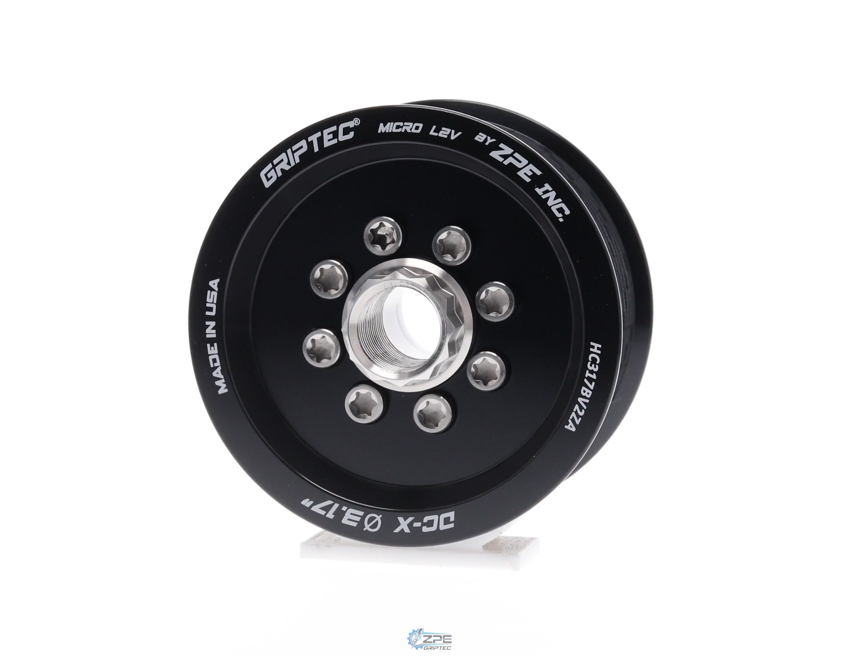 3.17" 10 Rib ZPE GripTec® 2pc HellCat L2V Black Pulley & Hub Kit