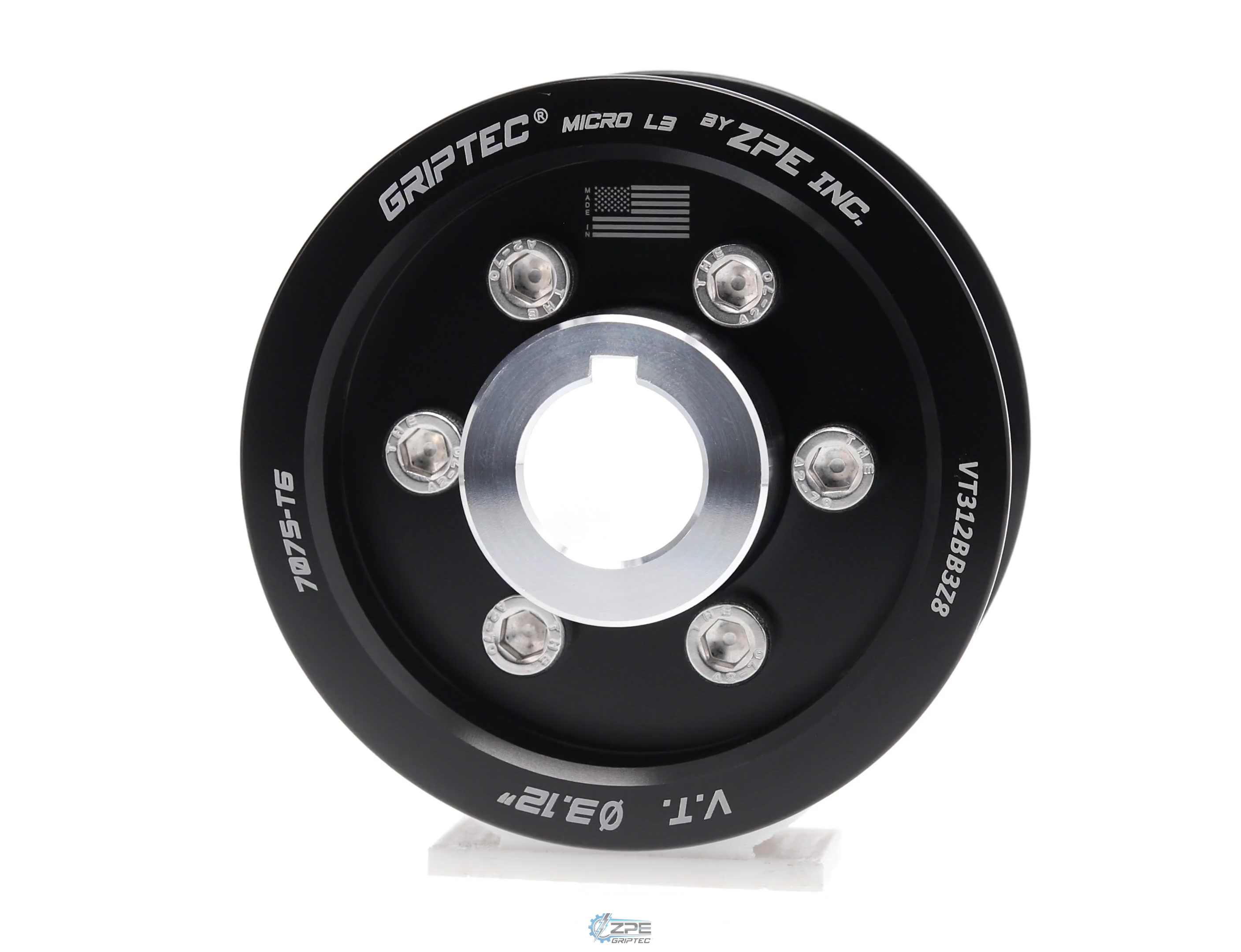 3.12" 8 Rib ZPE GripTec® 2pc Vortech YSi/JT/V3 L3 Black Pulley & Hub Kit