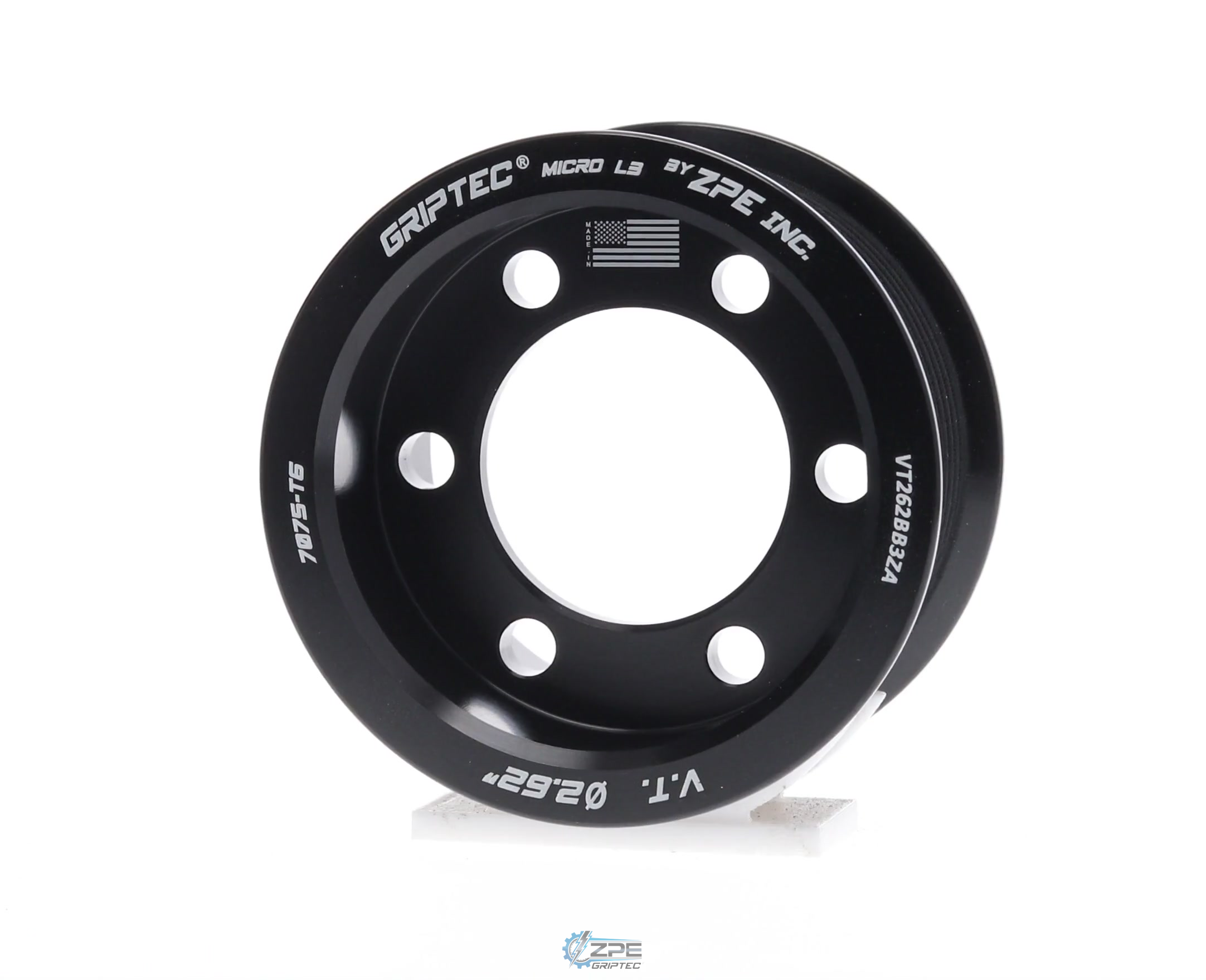 2.62" 10 Rib ZPE GripTec® 2pc Vortech YSi/JT/V3 L3 Black Pulley Only