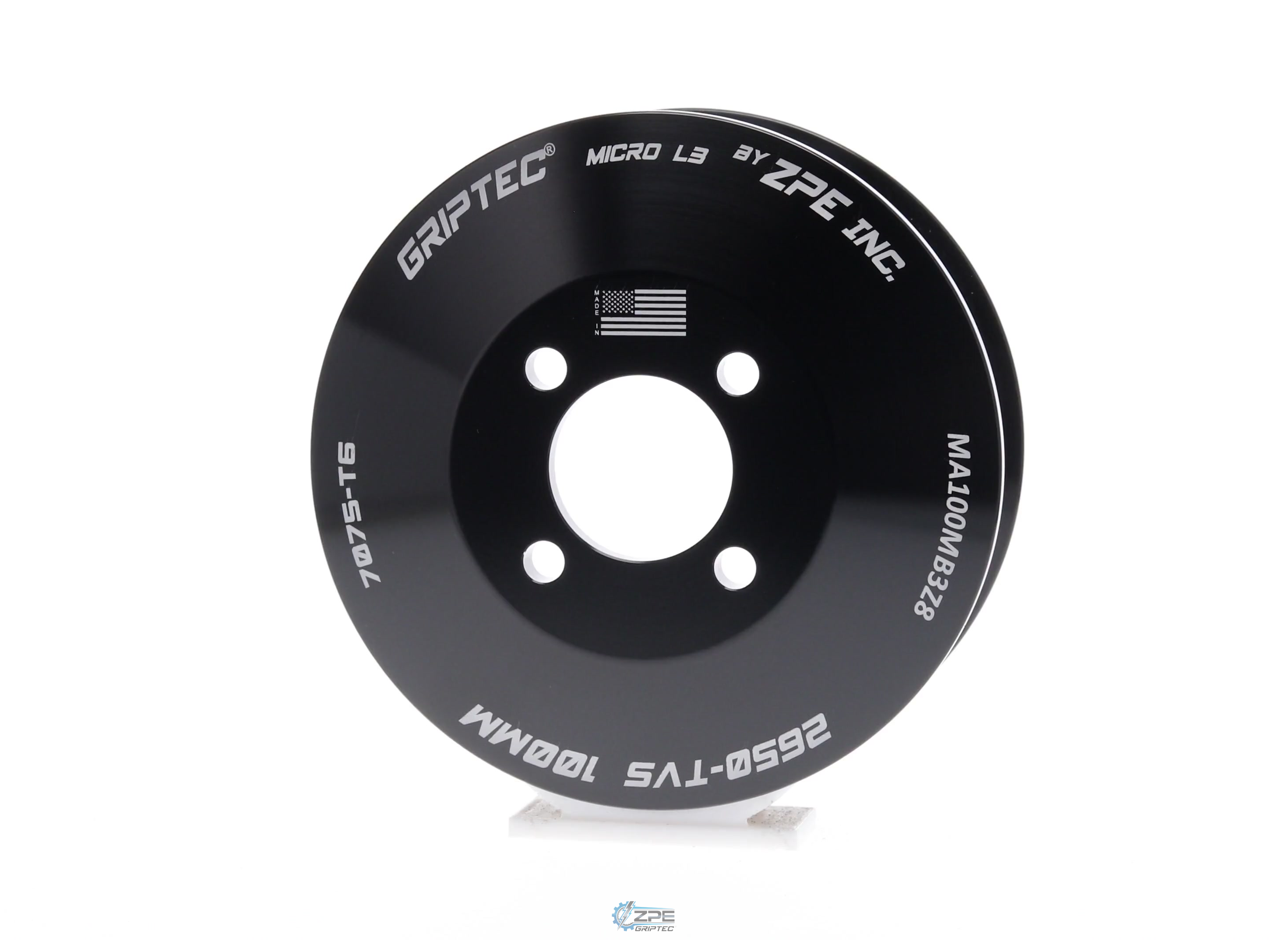 100mm 8 Rib ZPE GripTec® 2pc Magnuson LSA/LT4 2650 TVS L3 Black Pulley Only