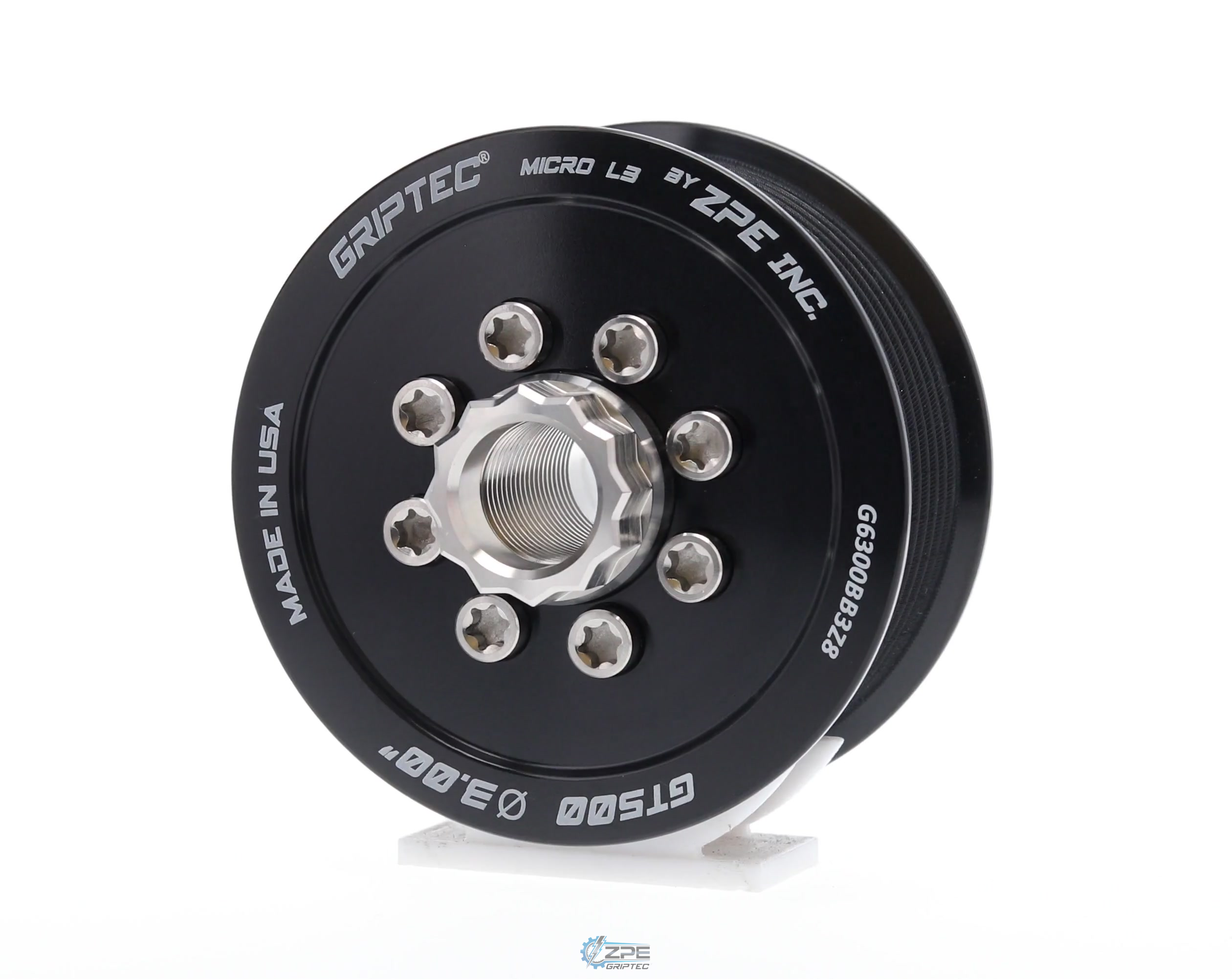 3.00" 8 Rib ZPE GripTec® 2pc 2020+ GT500 L3 Black Pulley & Hub Kit