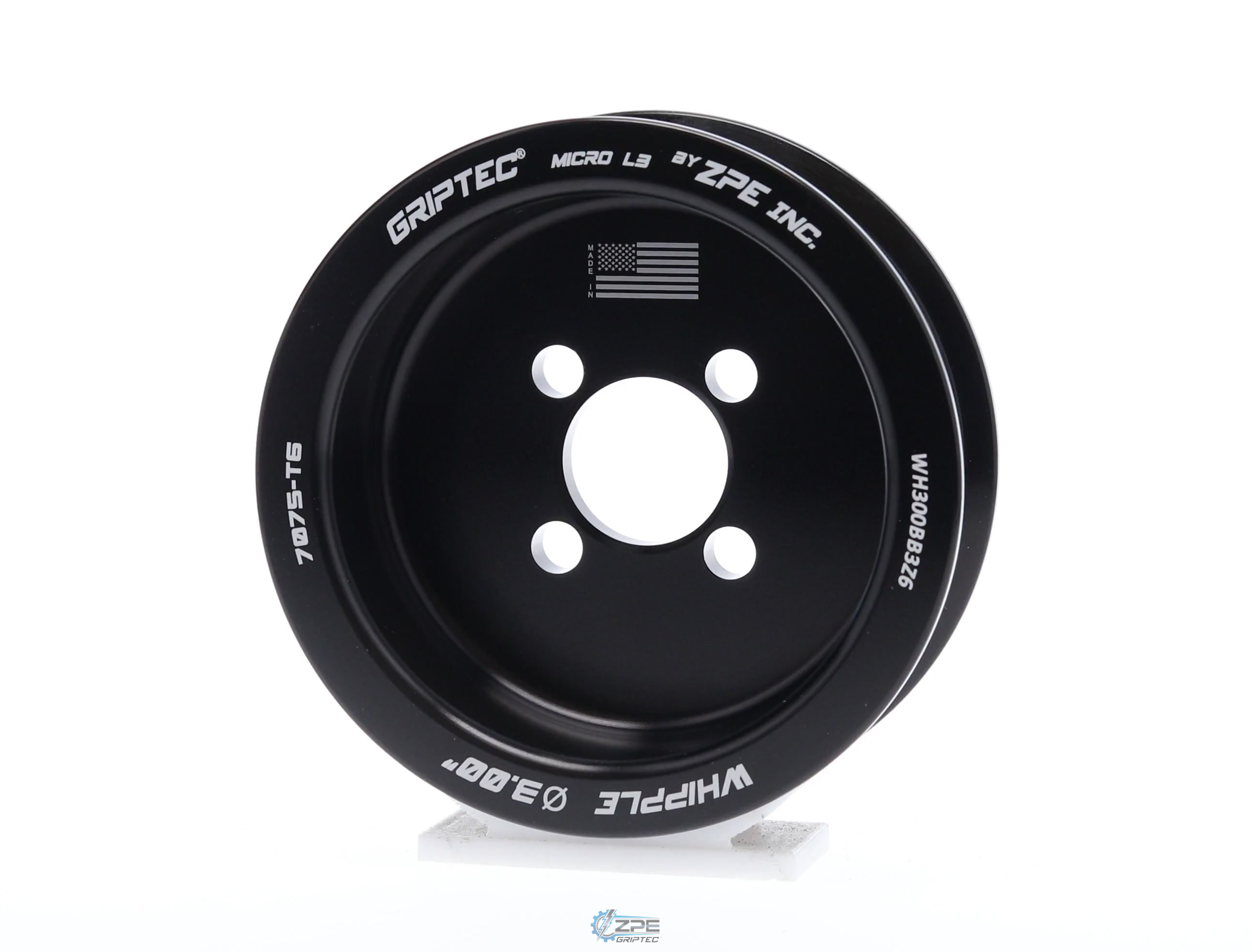3.00" 6 Rib ZPE GripTec® Whipple Standard L3 Black Pulley