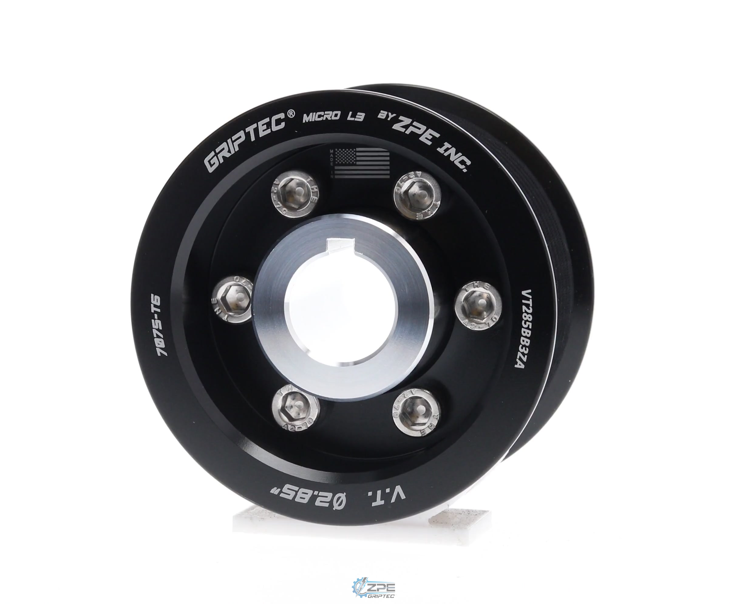2.85" 10 Rib ZPE GripTec® 2pc Vortech YSi/JT/V3 L3 Black Pulley & Hub Kit