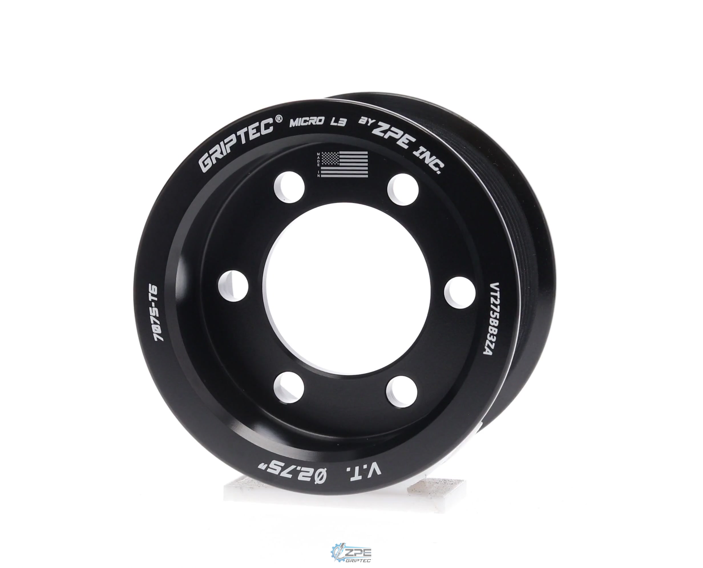2.75" 10 Rib ZPE GripTec® 2pc Vortech YSi/JT/V3 L3 Black Pulley Only