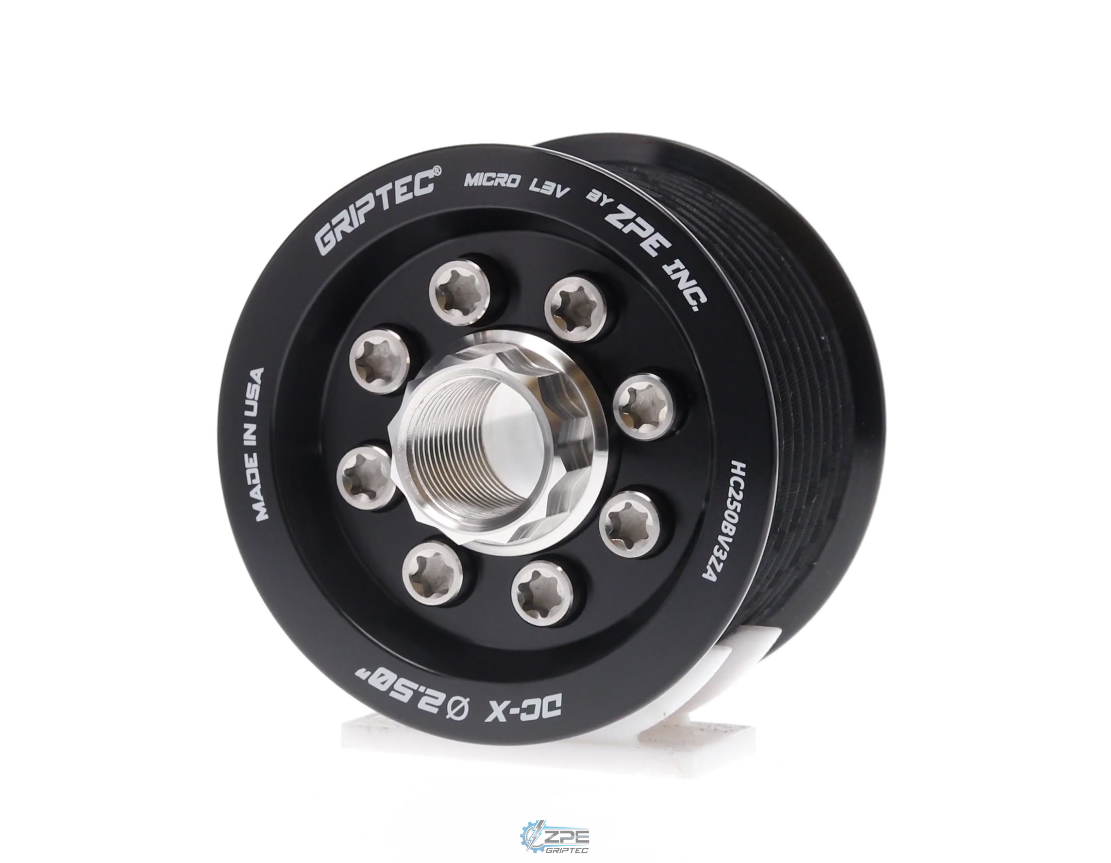 2.50" 10 Rib ZPE GripTec® 2pc HellCat L3V Black Pulley & Hub Kit