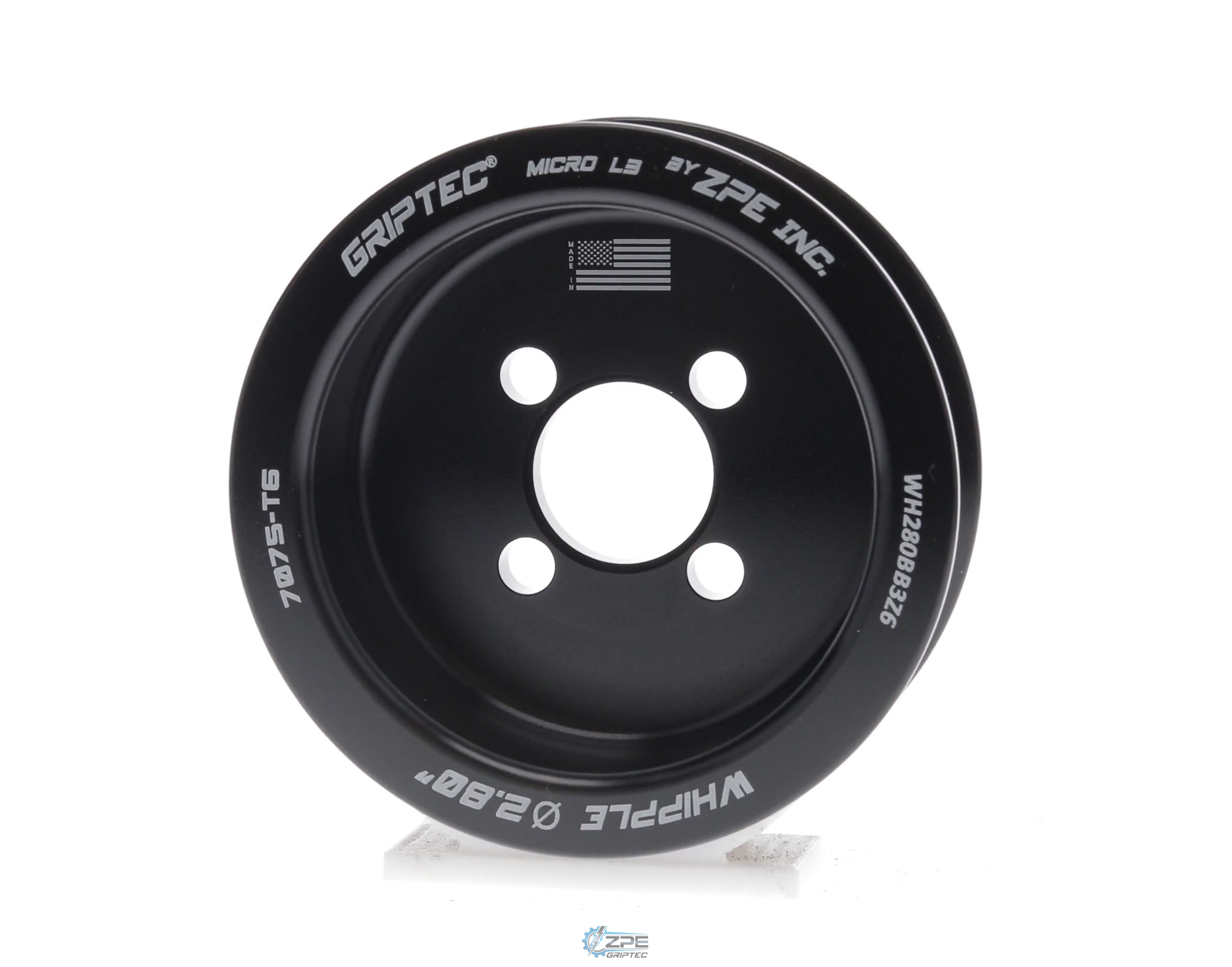 2.80" 6  Rib ZPE GripTec® Whipple Standard L3V-A Black Pulley