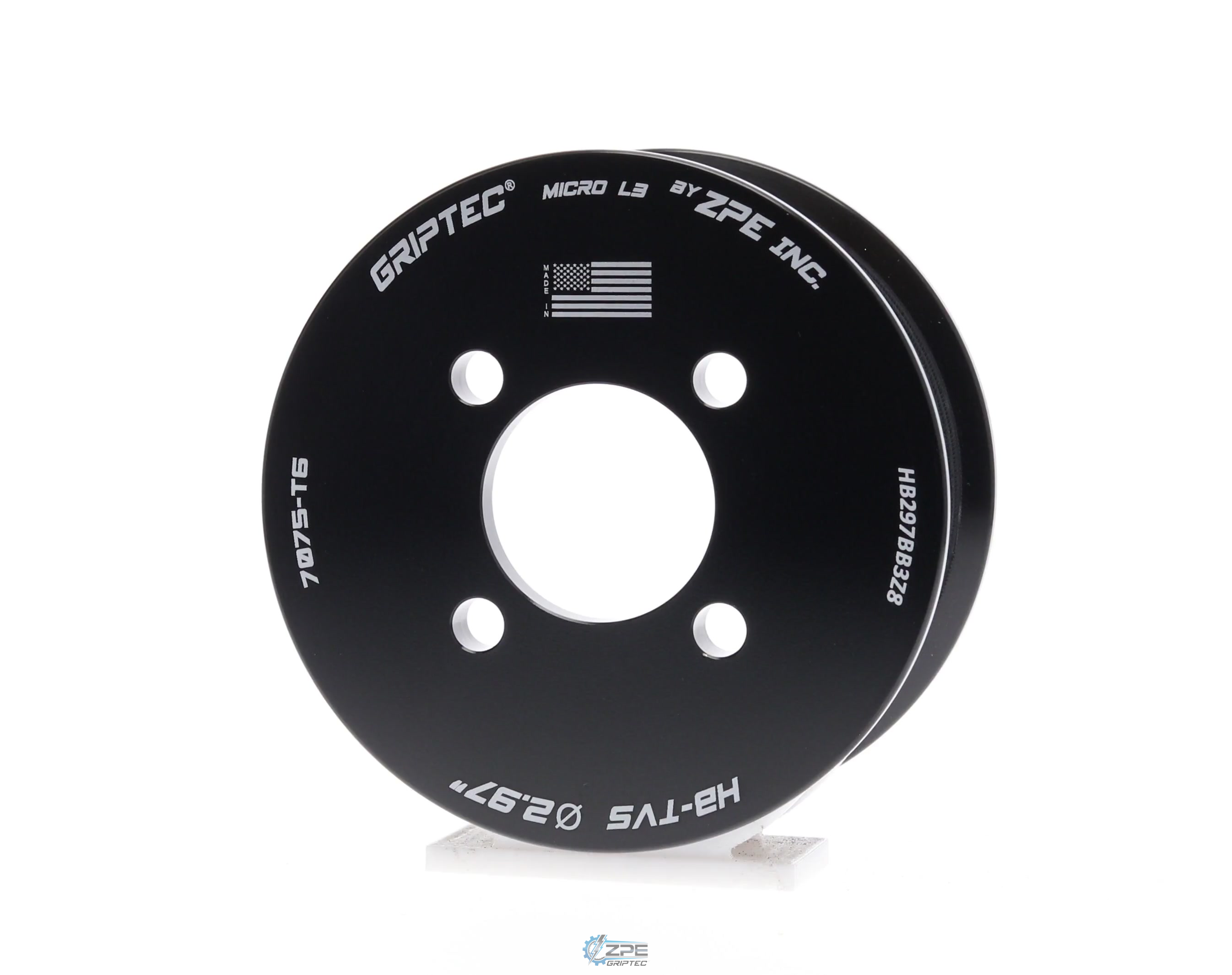 2.97" 8 Rib ZPE GripTec® 2pc Magnuson Heartbeat TVS L3 Black Pulley Only