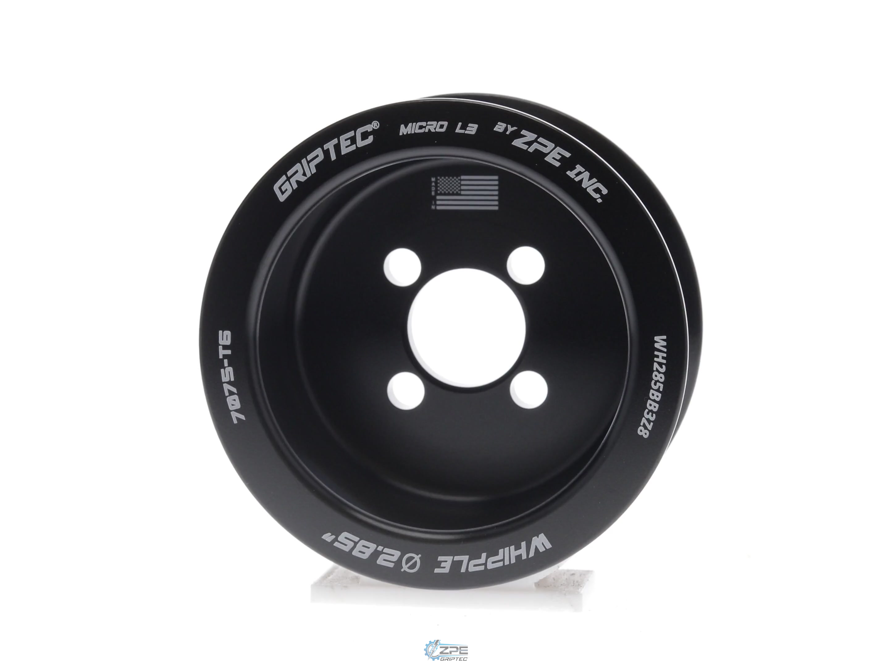 2.85" 8  Rib ZPE GripTec® Whipple Standard L3 Black Pulley