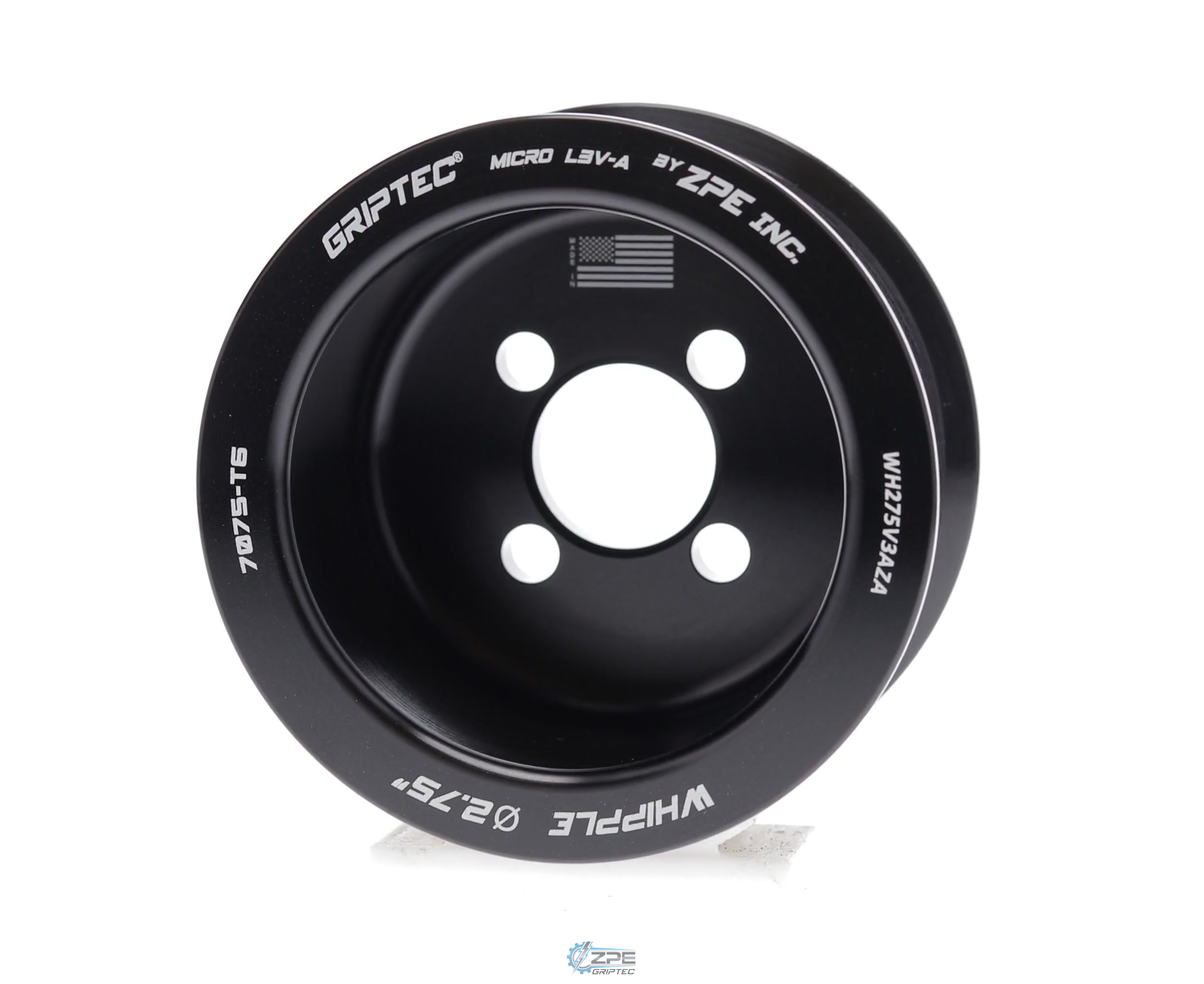 2.75" 10 Rib ZPE GripTec® Whipple Standard L3V-A Black Pulley