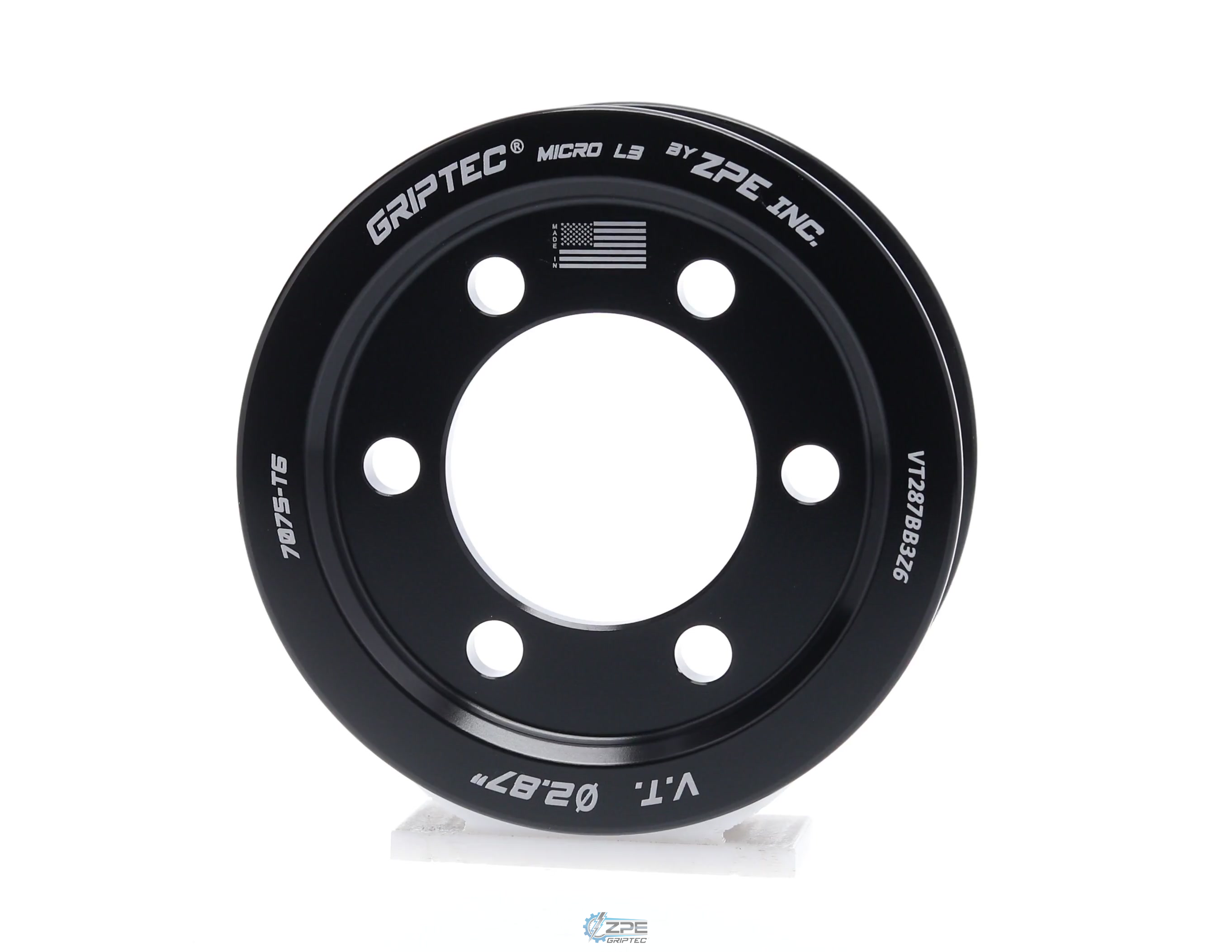 2.87" 6 Rib ZPE GripTec® 2pc Vortech YSi/JT/V3 L3 Black Pulley Only
