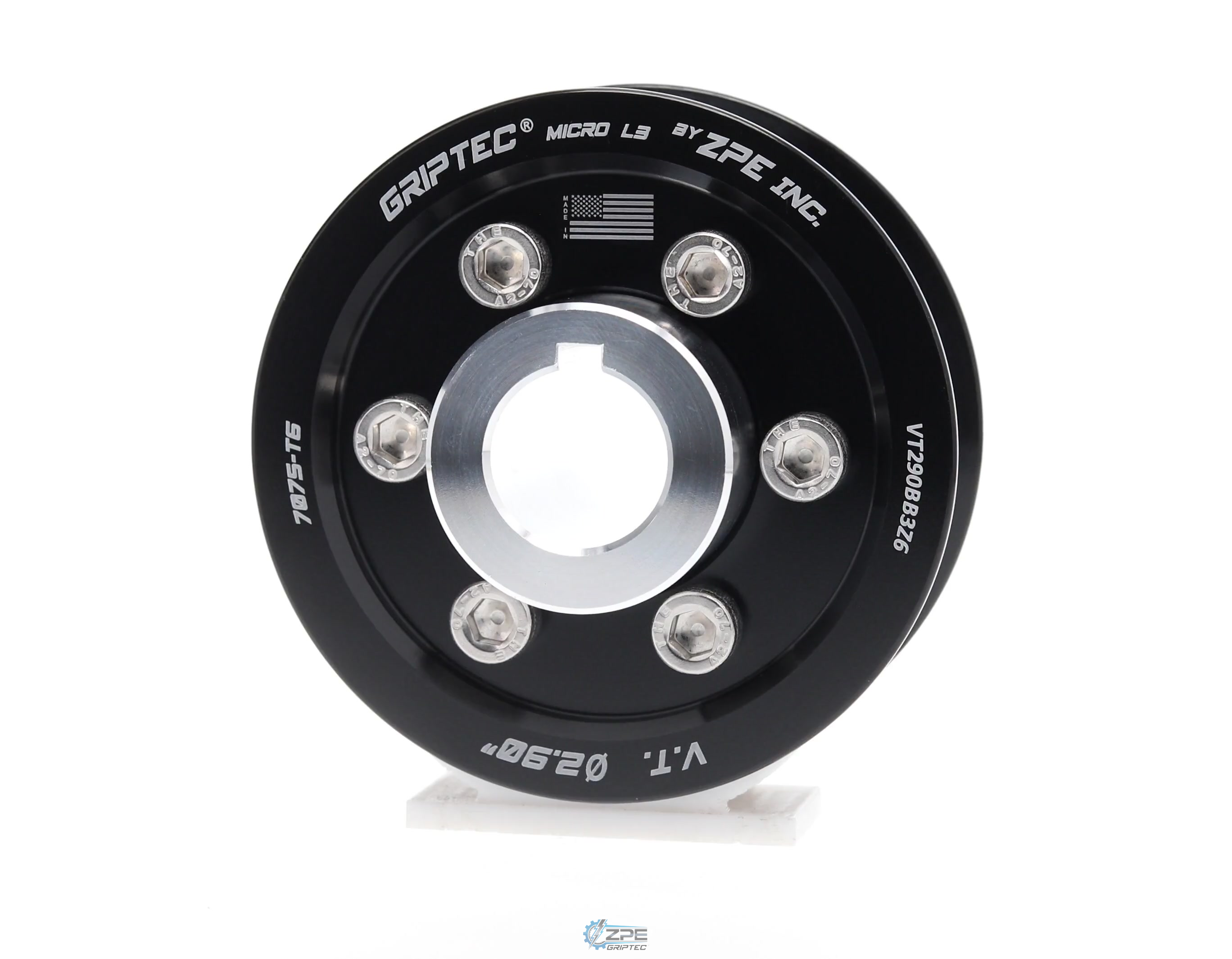 2.90" 6 Rib ZPE GripTec® 2pc Vortech YSi/JT/V3 L3 Black Pulley & Hub Kit