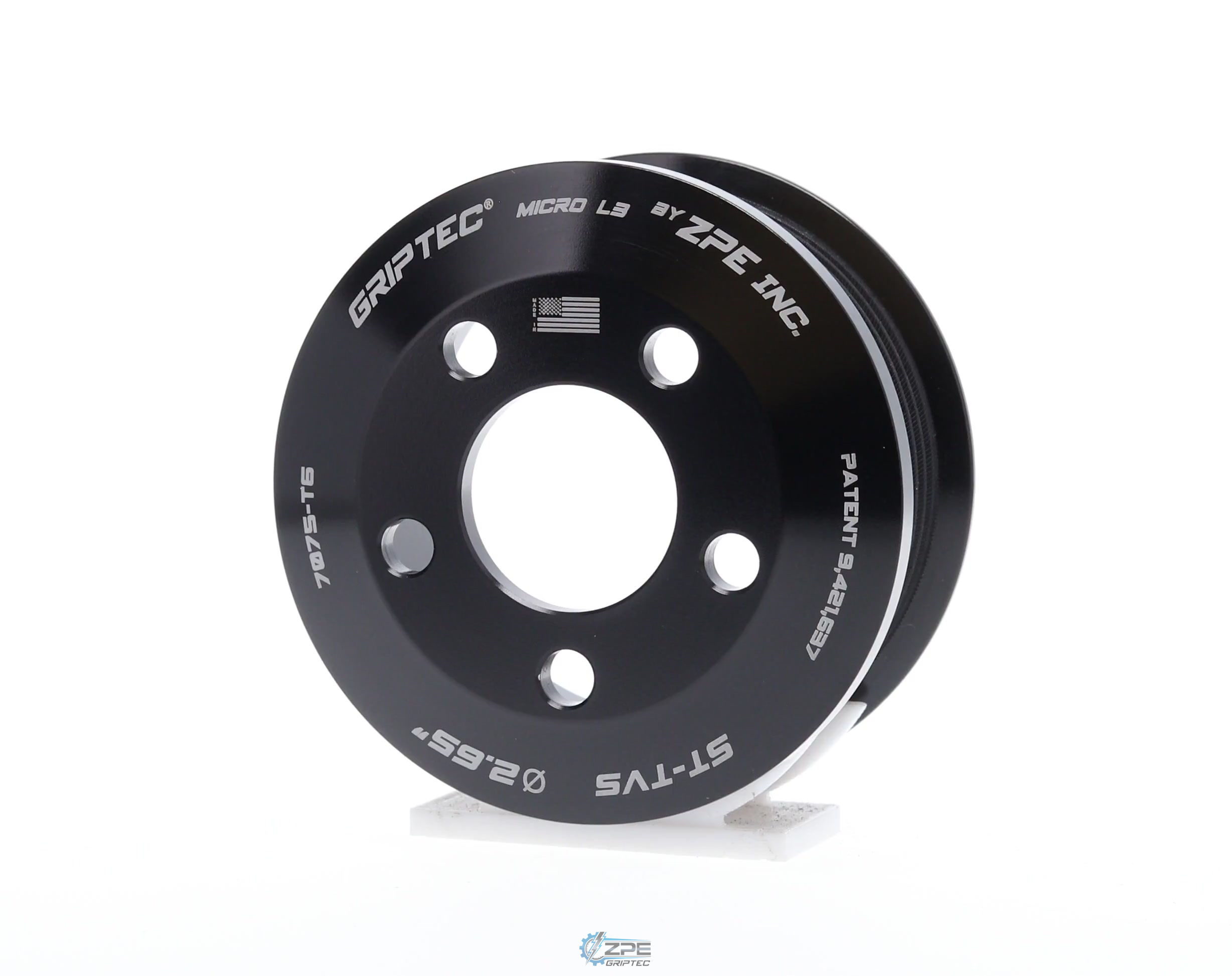 2.65" 6 Rib ZPE GripTec® 2pc FMS Ford-Roush TVS R2650 L3 Black Pulley Only