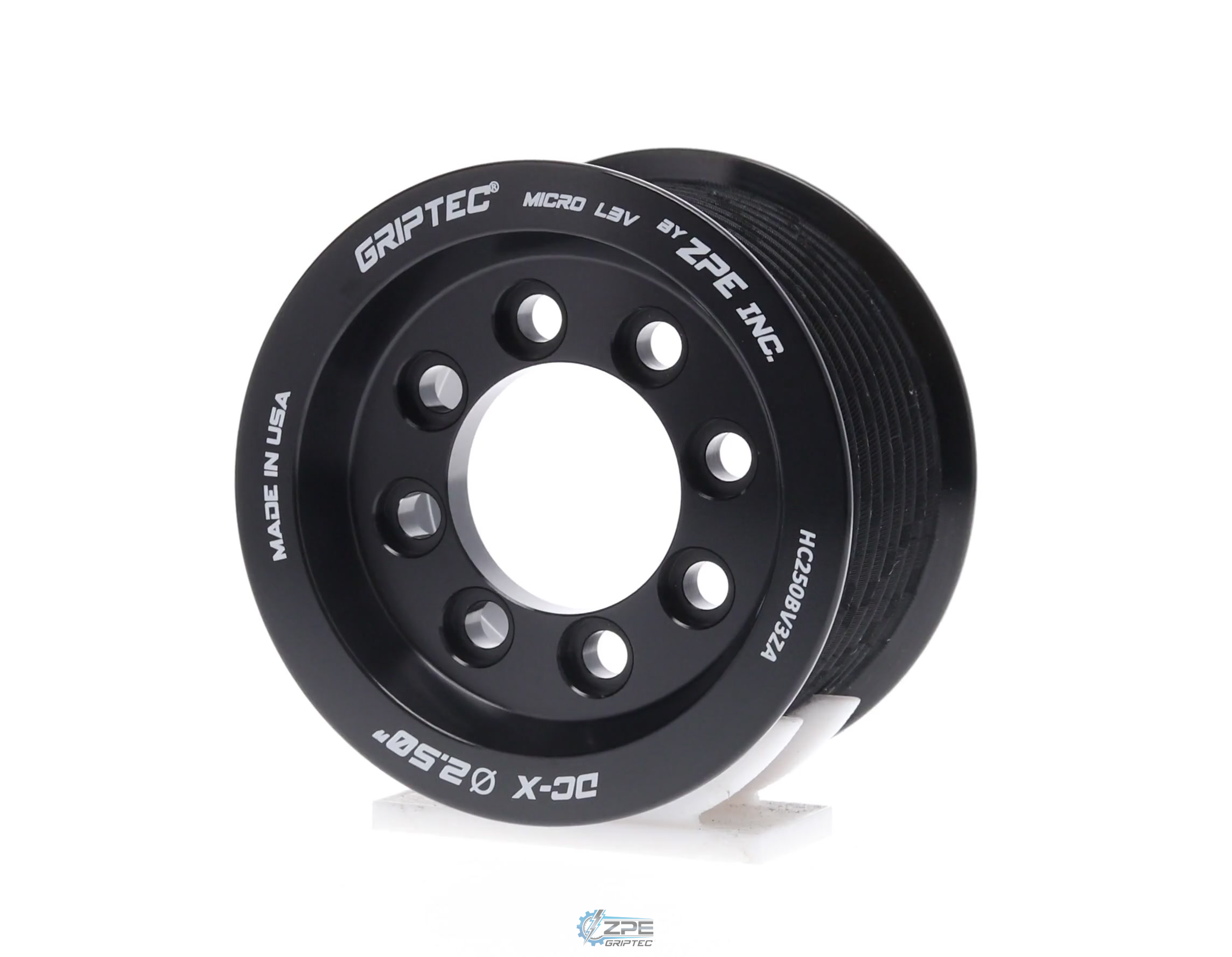 2.50" 10 Rib ZPE GripTec® 2pc HellCat L3V Black Pulley Only