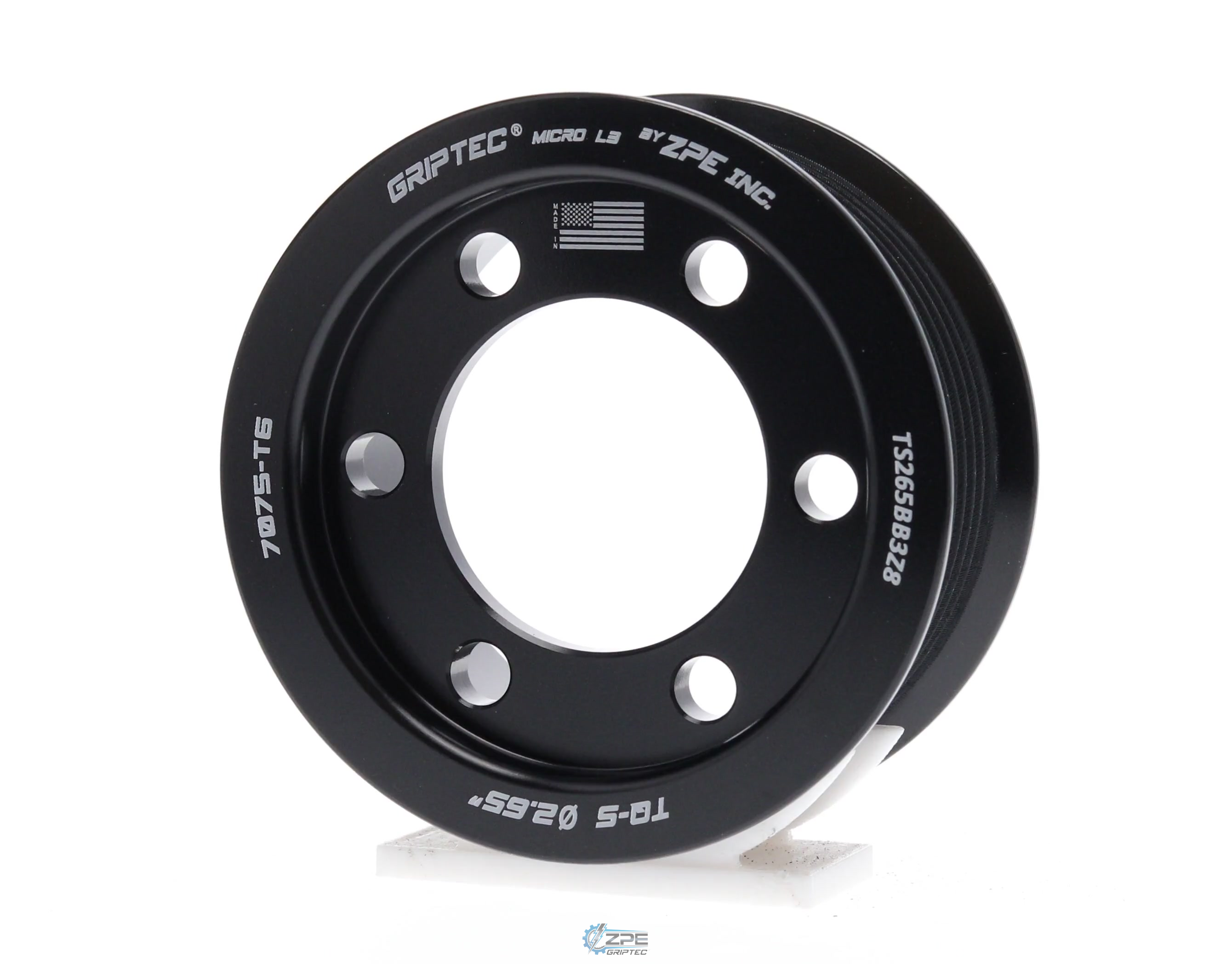 2.65" 8 Rib ZPE GripTec® 2pc TorqStorm Standard L3 Black Pulley Only