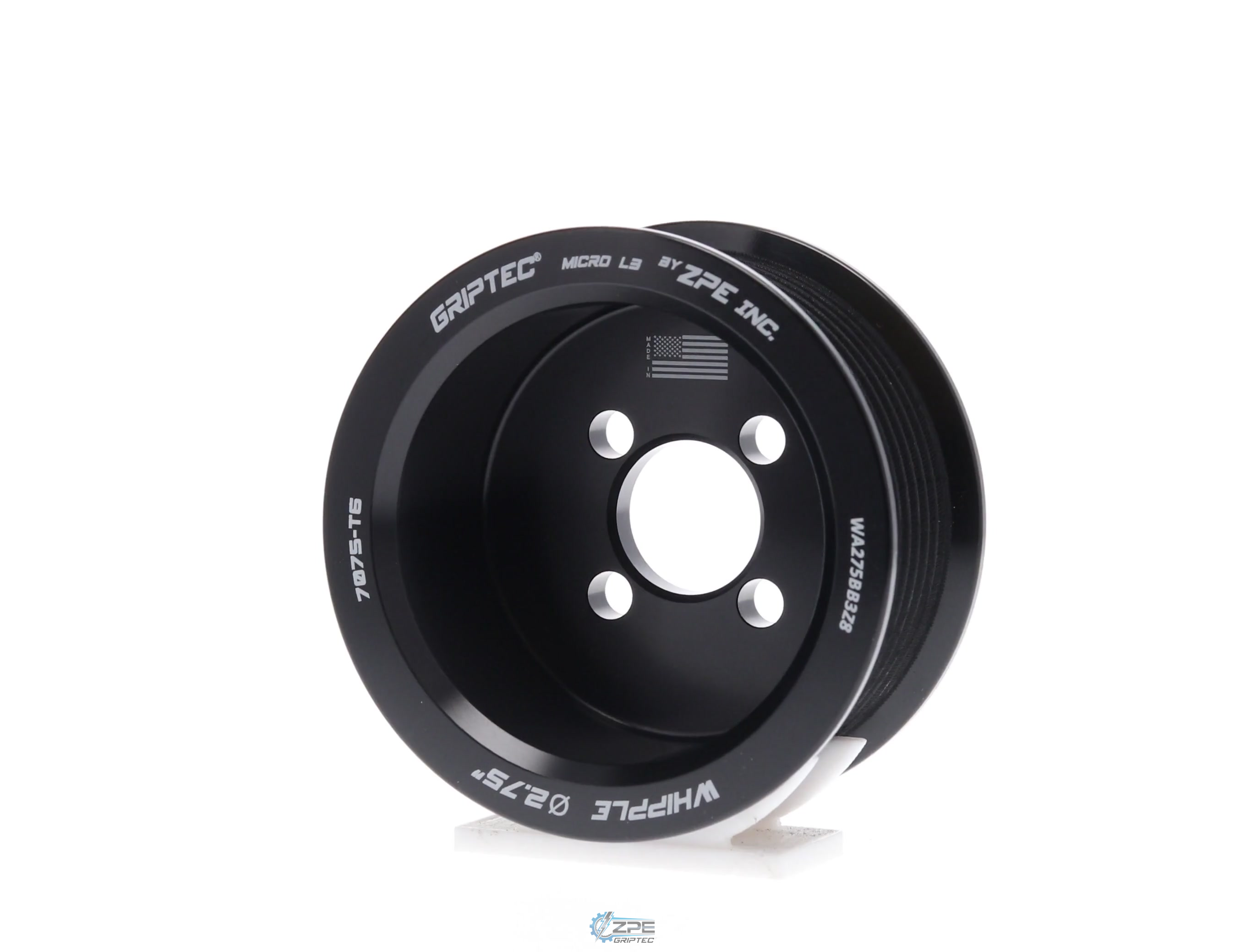 2.75" 8 Rib ZPE GripTec® Whipple Cobra L3 Black Pulley