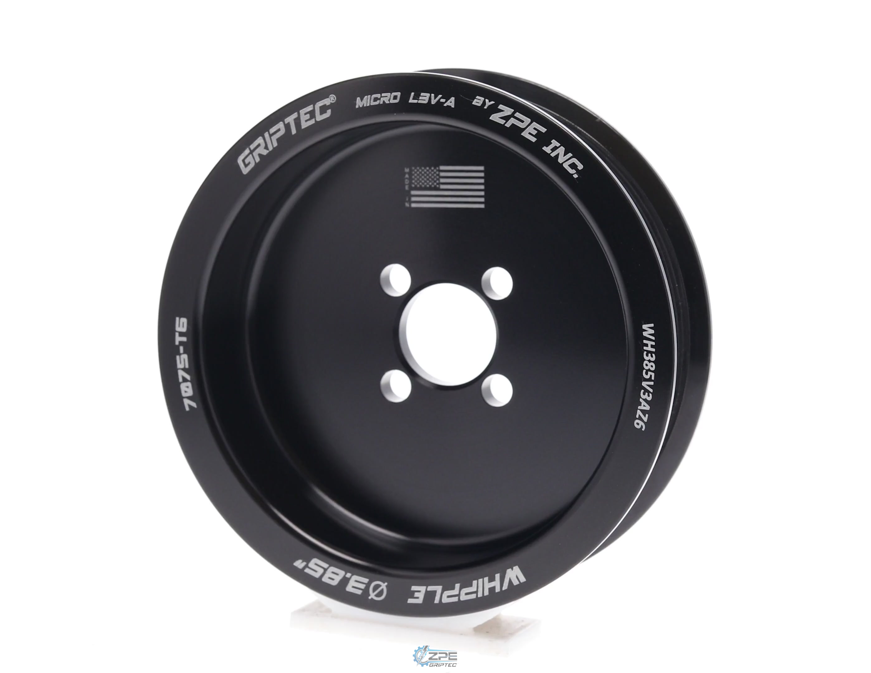 3.85" 6 Rib ZPE GripTec® Whipple Standard L3V-A Black Pulley