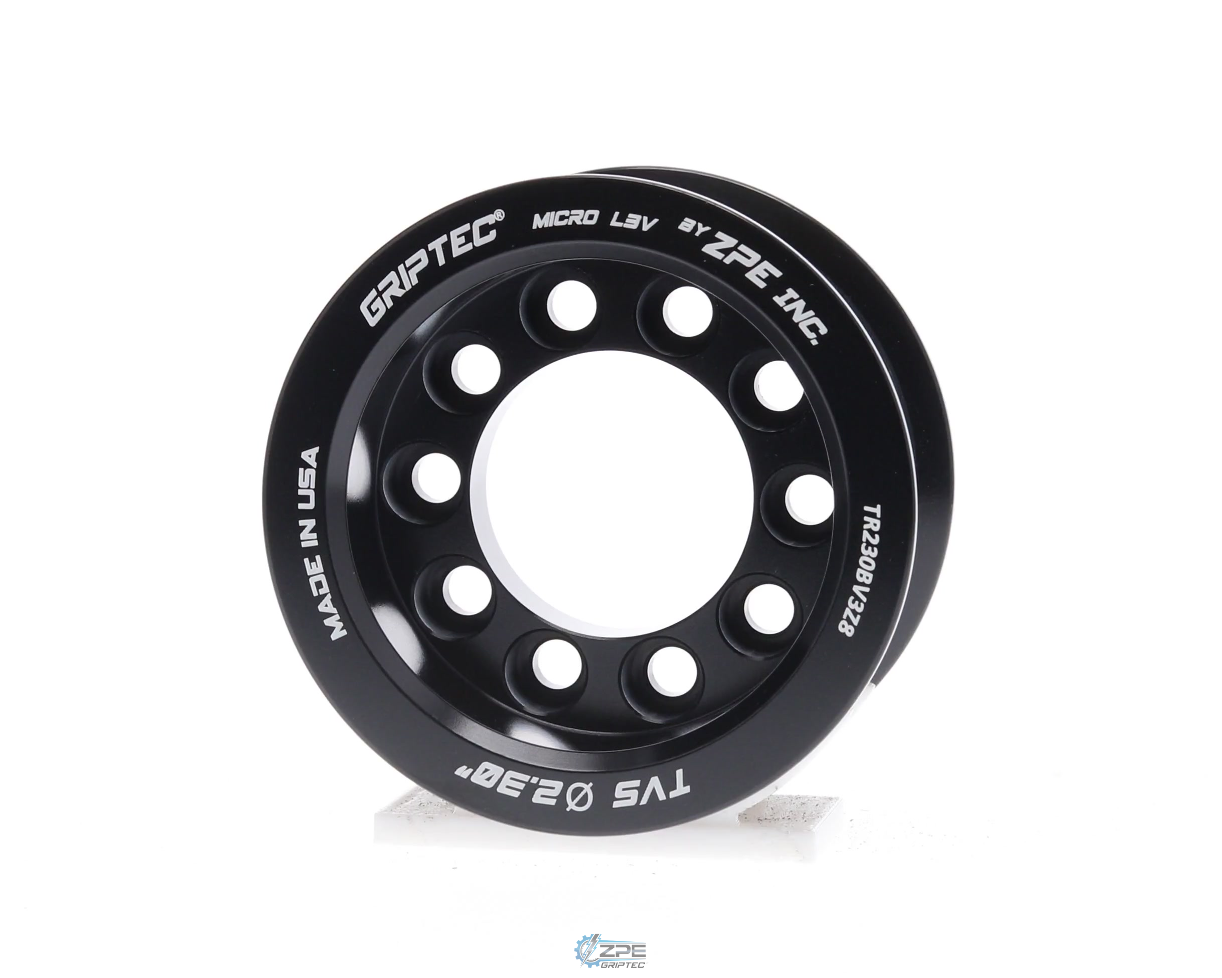 2.30" 8 Rib ZPE GripTec® 2pc TRD Tundra L3V Black Pulley Only