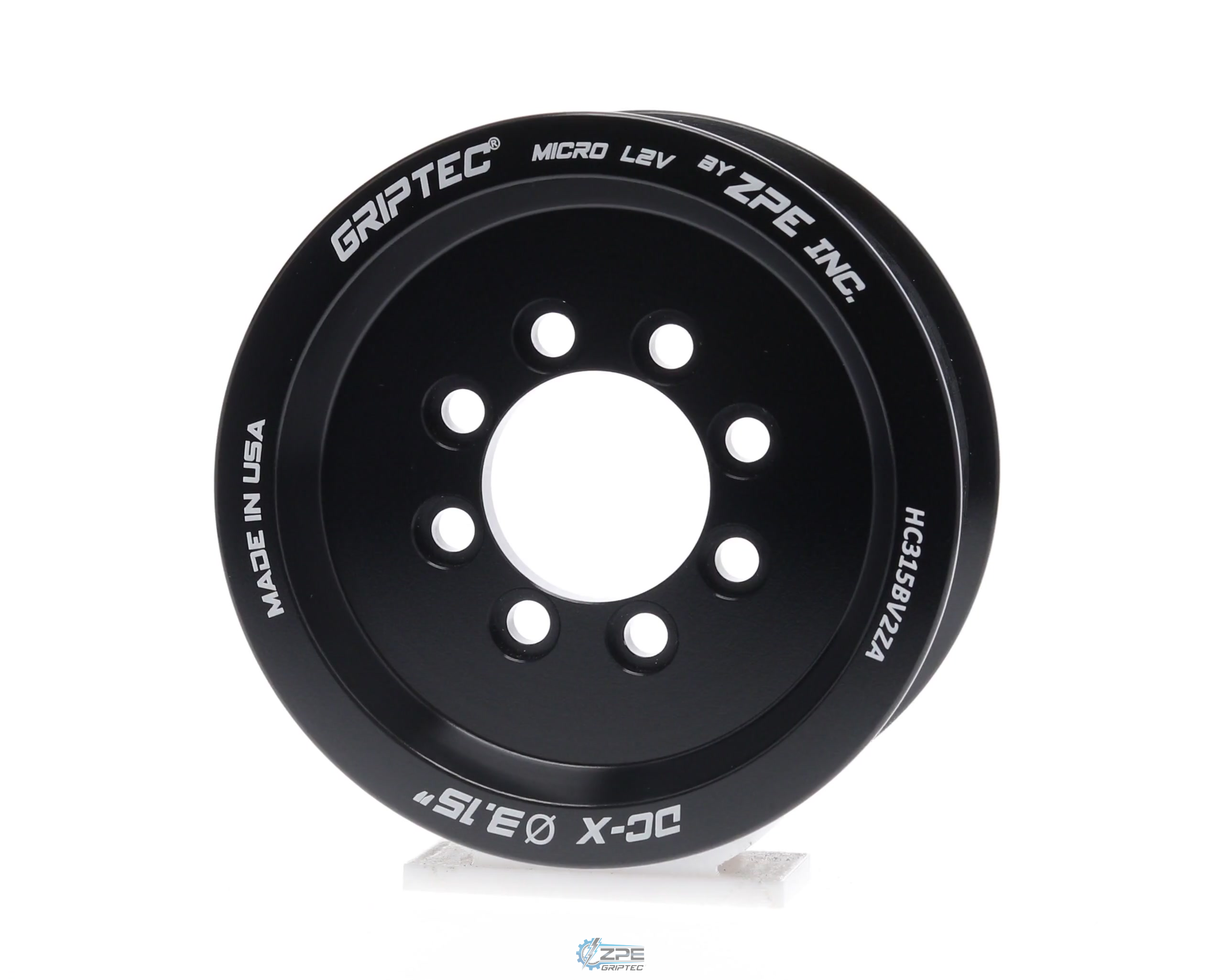 3.15" 10 Rib ZPE GripTec® 2pc HellCat L2V Black Pulley Only
