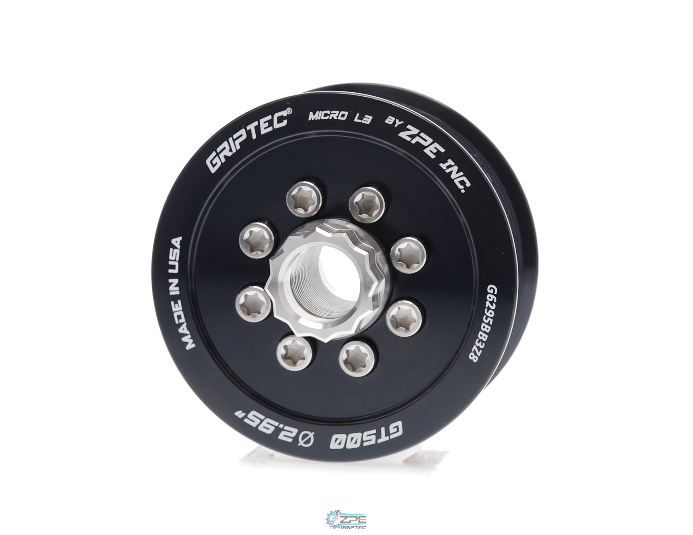2.95" 8 Rib ZPE GripTec® 2pc 2020+ GT500 L3 Black Pulley & Hub Kit