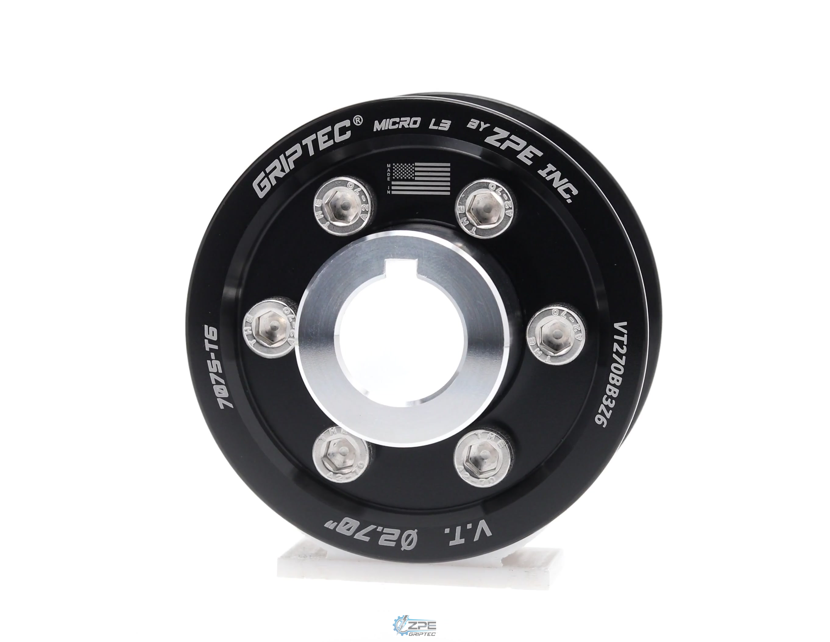 2.70" 6 Rib ZPE GripTec® 2pc Vortech YSi/JT/V3 L3 Black Pulley & Hub Kit