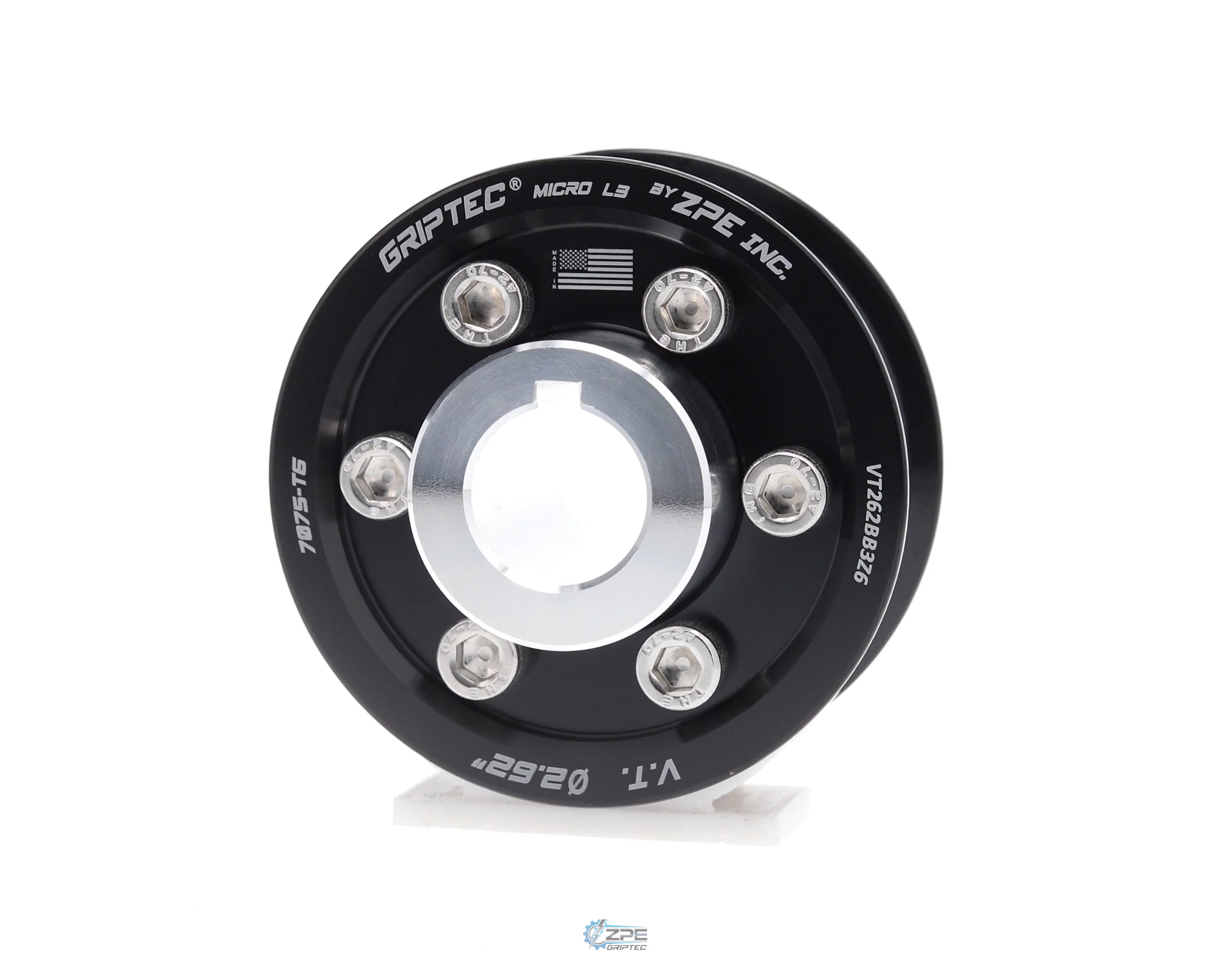 2.62" 6 Rib ZPE GripTec® 2pc Vortech YSi/JT/V3 L3 Black Pulley & Hub Kit