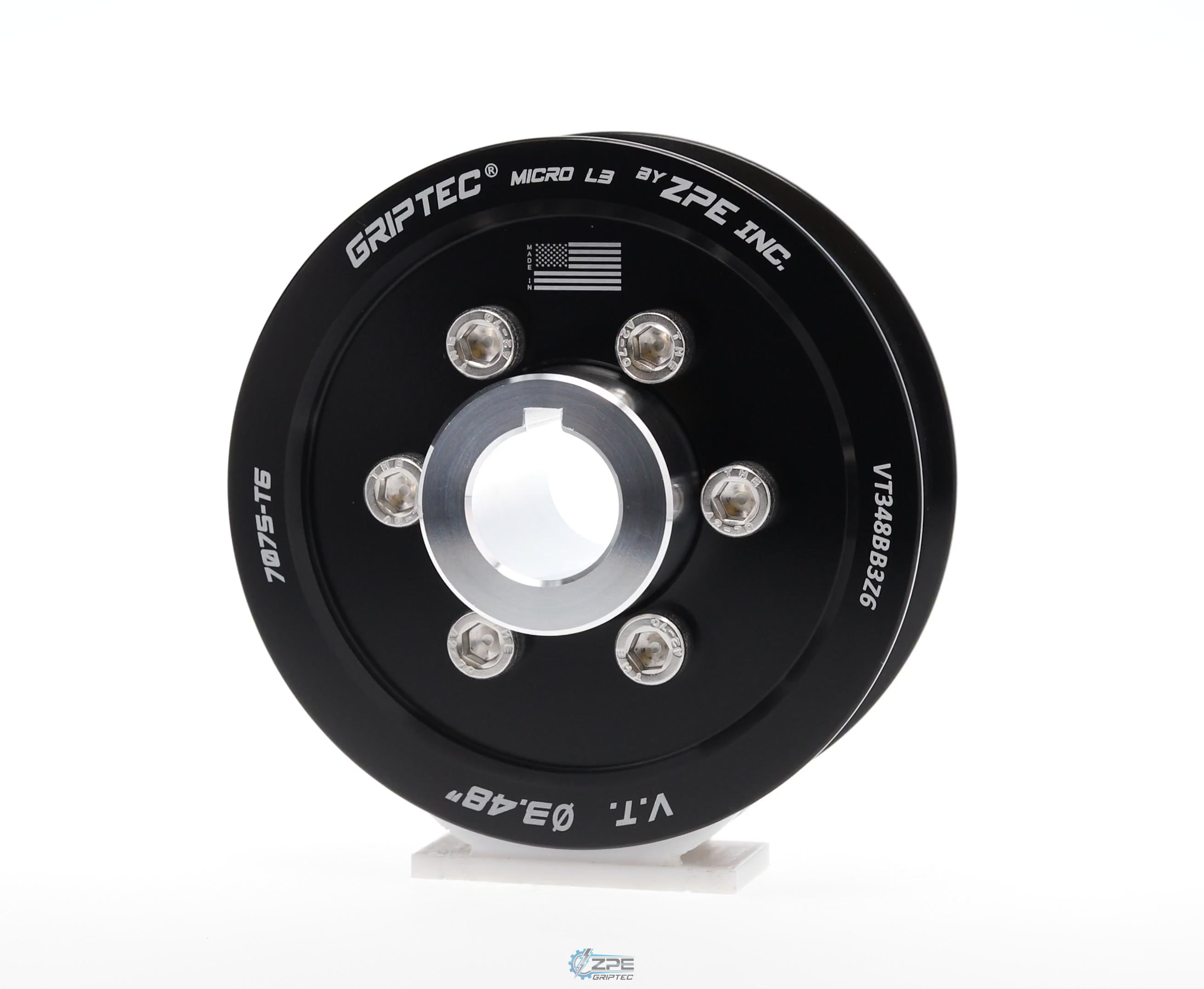 3.48" 6 Rib ZPE GripTec® 2pc Vortech YSi/JT/V3 L3 Black Pulley & Hub Kit