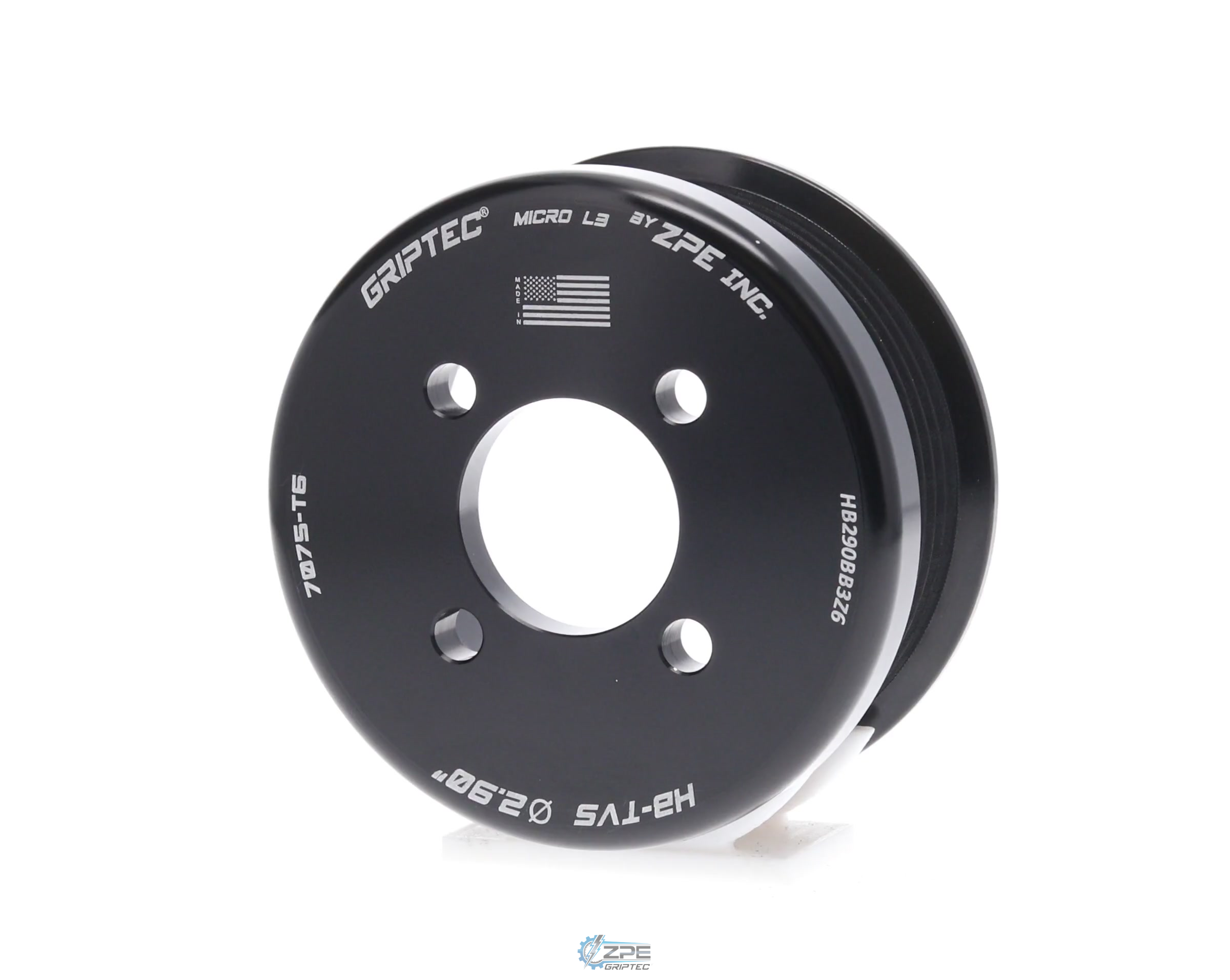 2.90" 6 Rib ZPE GripTec® 2pc Magnuson Heartbeat TVS L3 Black Pulley Only