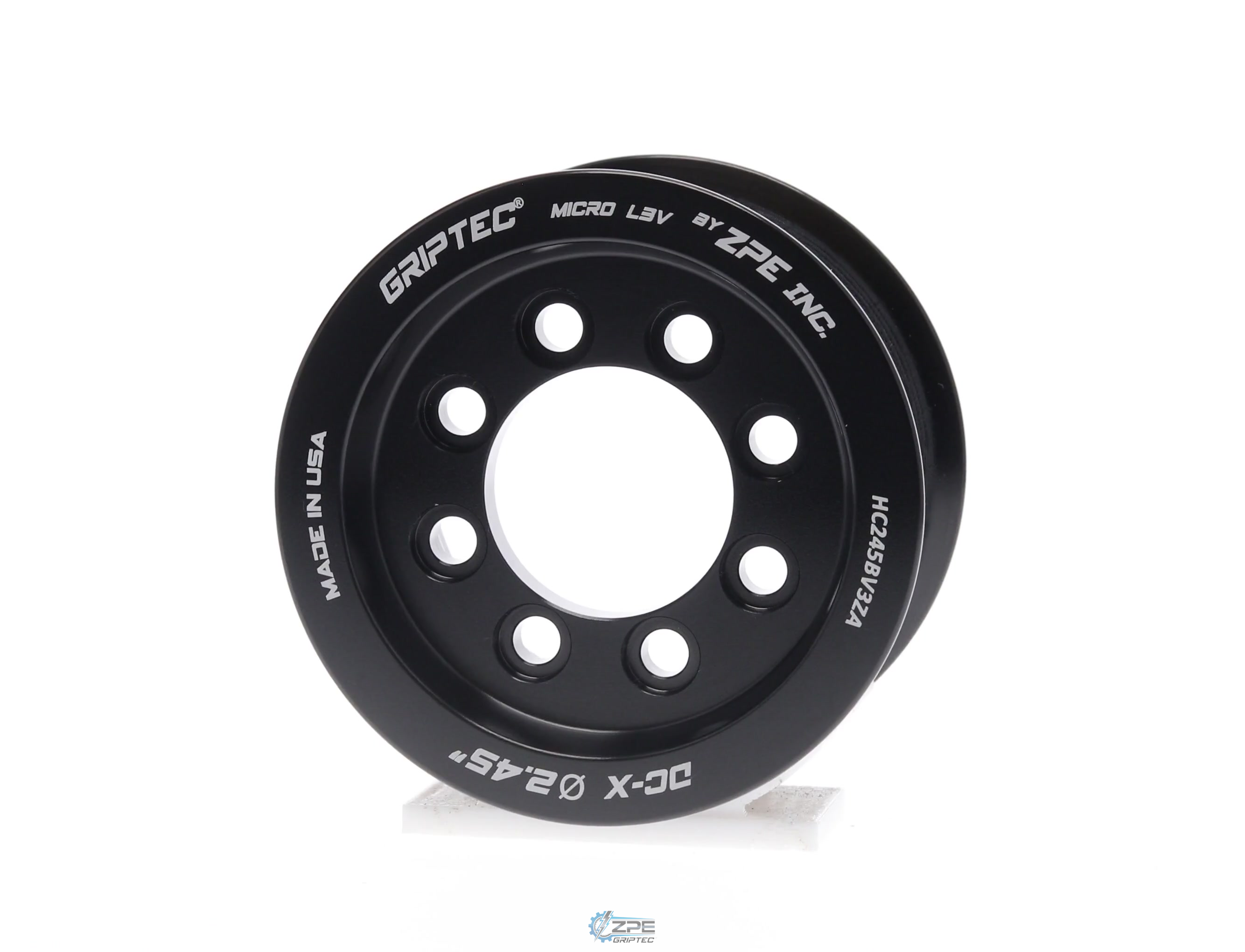 2.45" 10 Rib ZPE GripTec® 2pc HellCat L3V Black Pulley Only