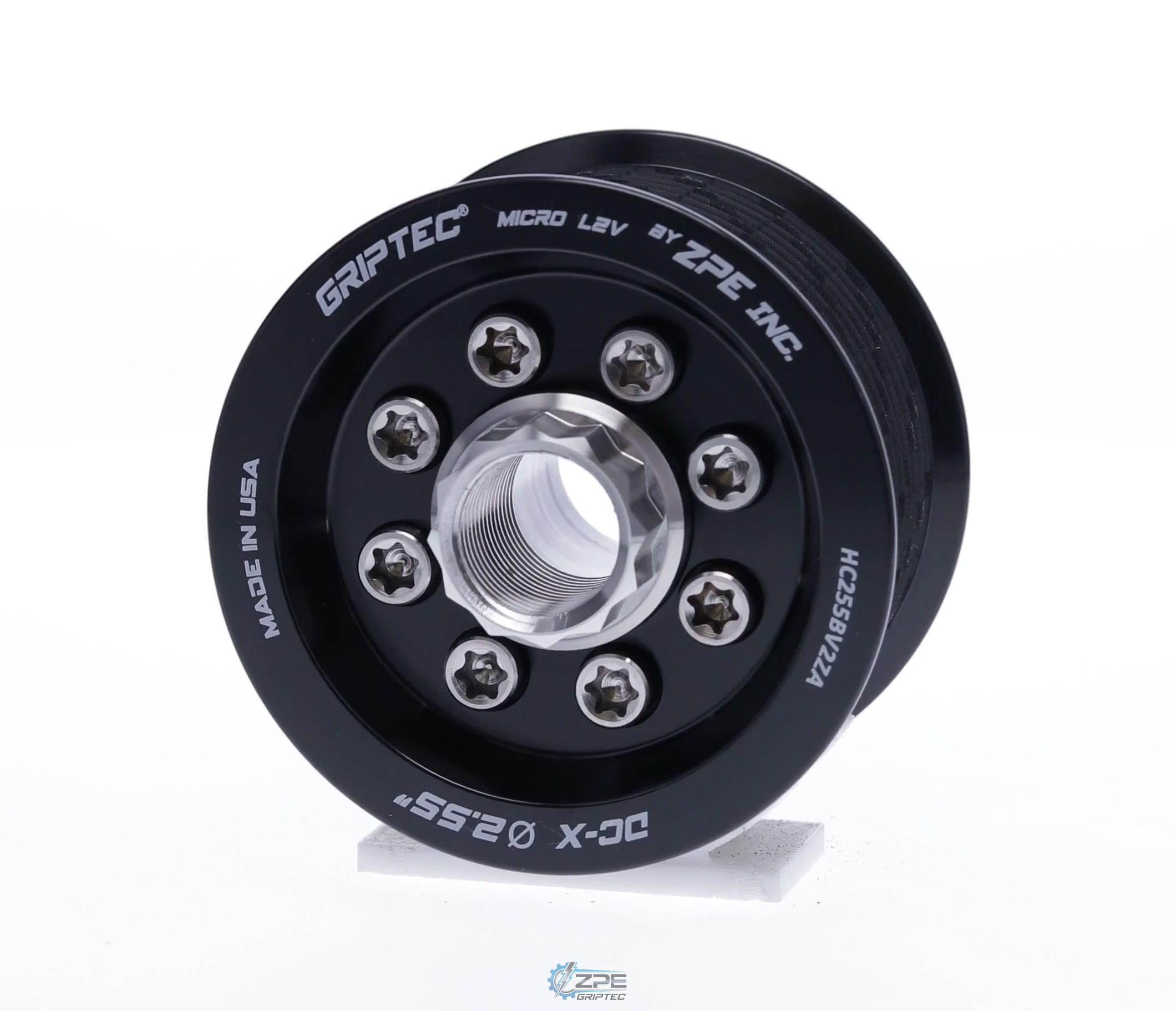2.55" 10 Rib ZPE GripTec® 2pc HellCat L2V Black Pulley & Hub Kit