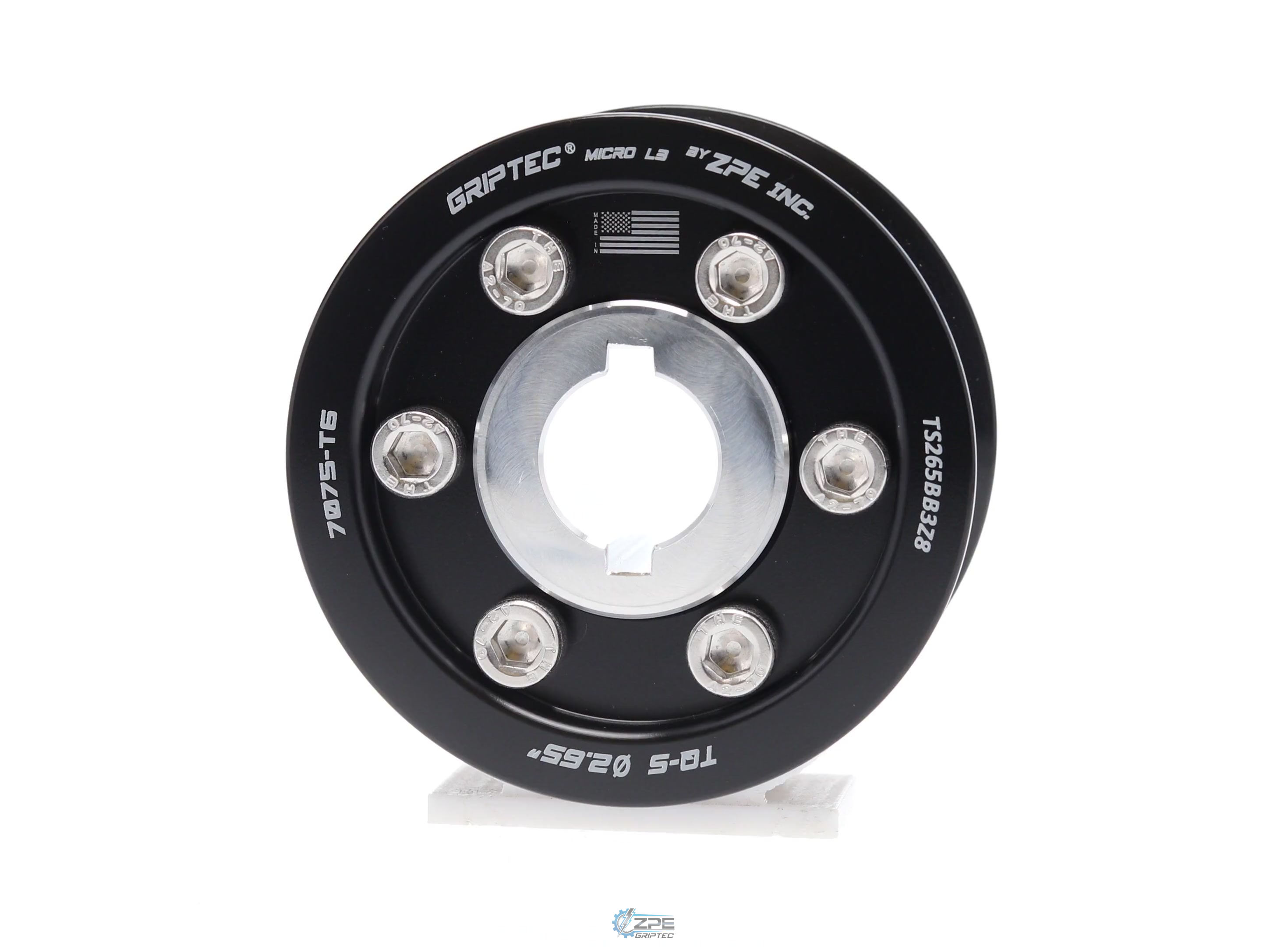 2.65" 8 Rib ZPE GripTec® 2pc TorqStorm Standard L3 Black Pulley & Hub Kit