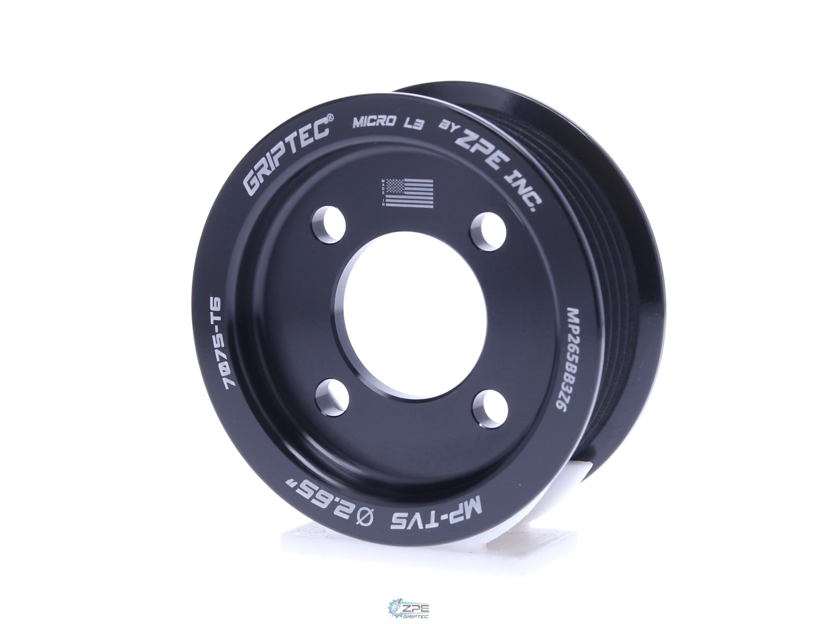 2.65" 6 Rib ZPE GripTec® 2pc Magnuson TVS L3 Black Pulley Only