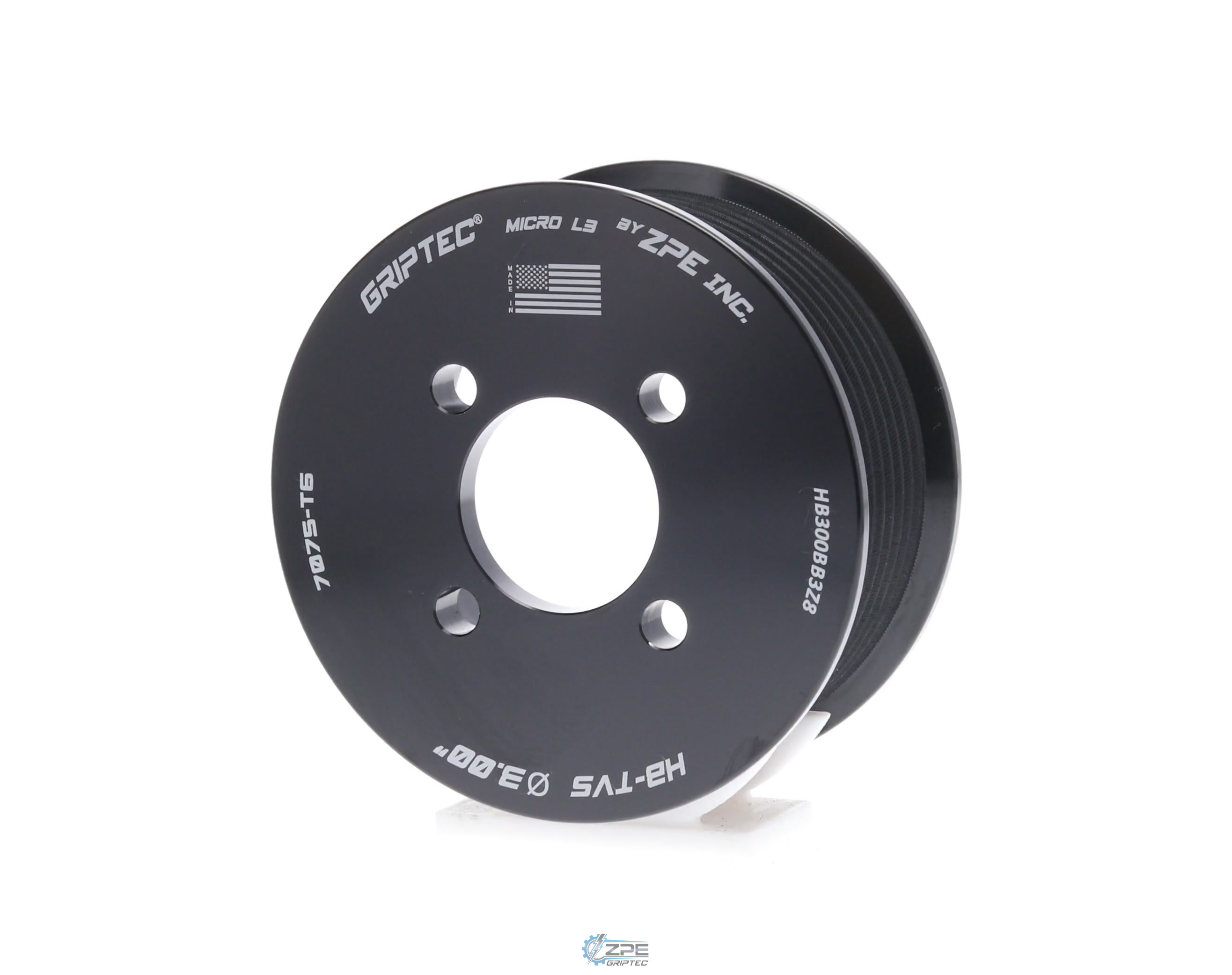 3.00" 8 Rib ZPE GripTec® 2pc Magnuson Heartbeat TVS L3 Black Pulley Only