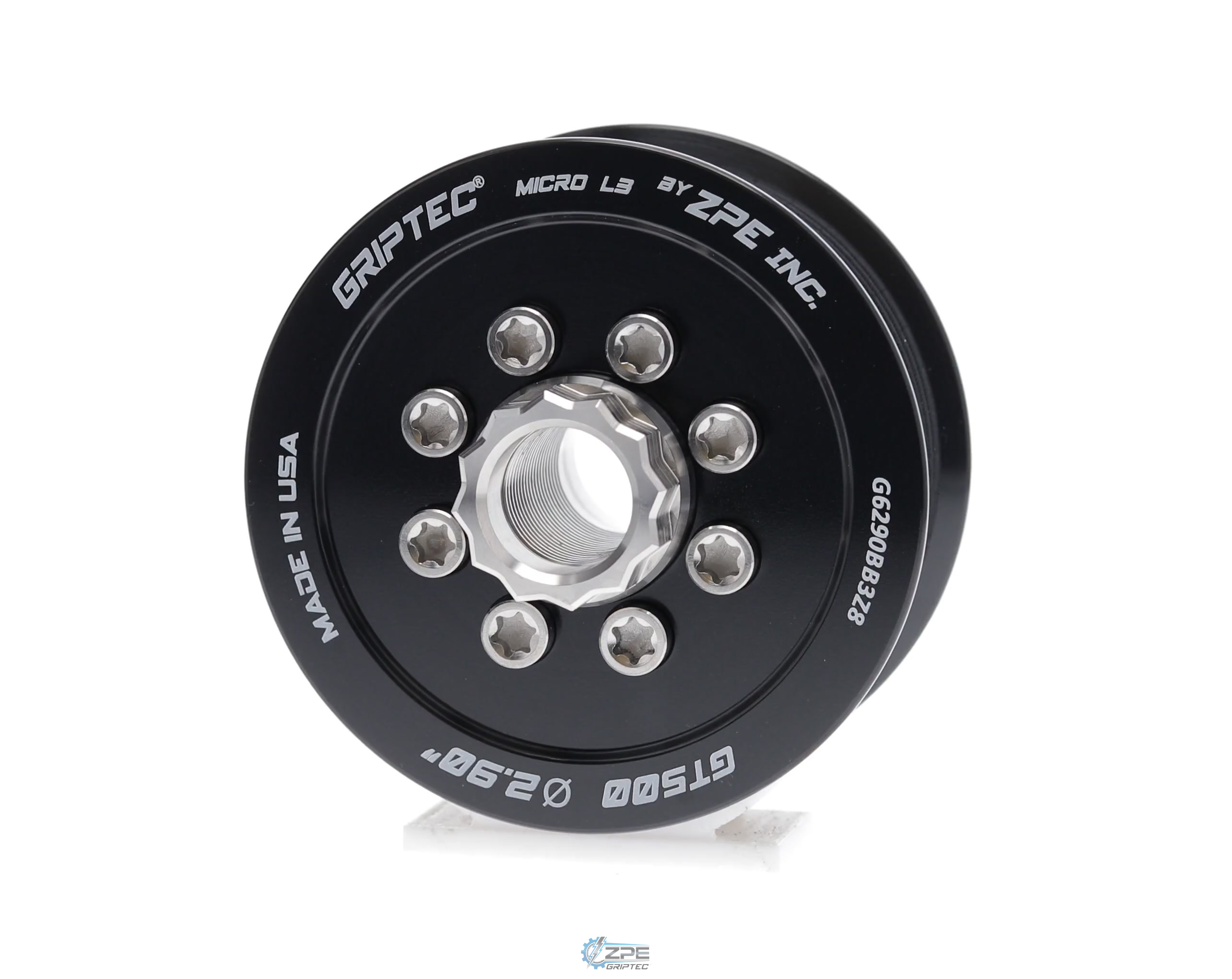 2.90" 8 Rib ZPE GripTec® 2pc 2020+ GT500 L3 Black Pulley & Hub Kit