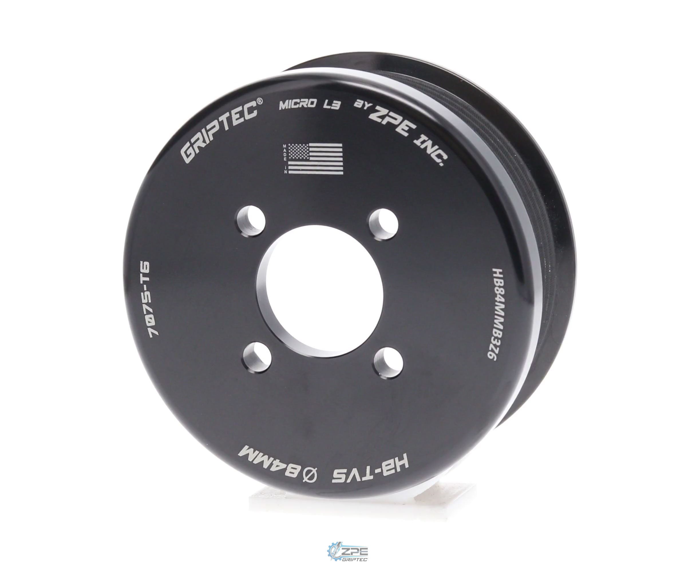 84mm 6 Rib ZPE GripTec® 2pc Magnuson Heartbeat TVS L3 Black Pulley Only