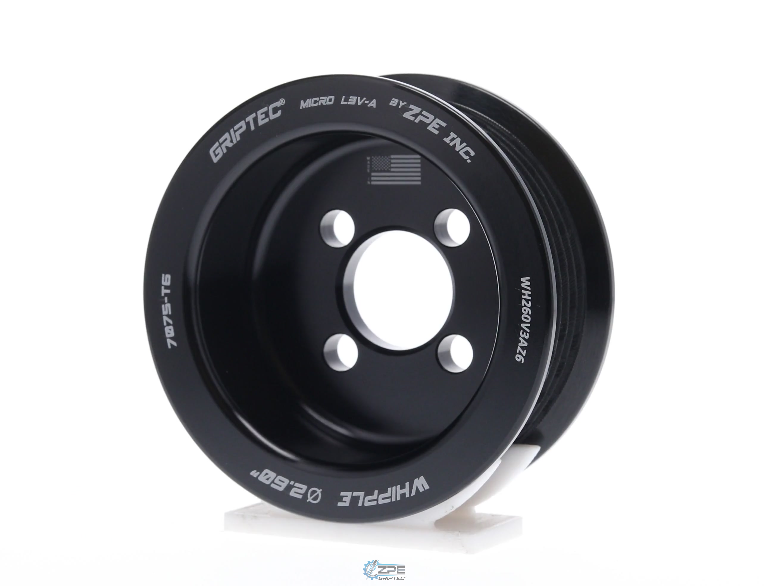 2.60" 6 Rib ZPE GripTec® Whipple Standard L3V-A Black Pulley