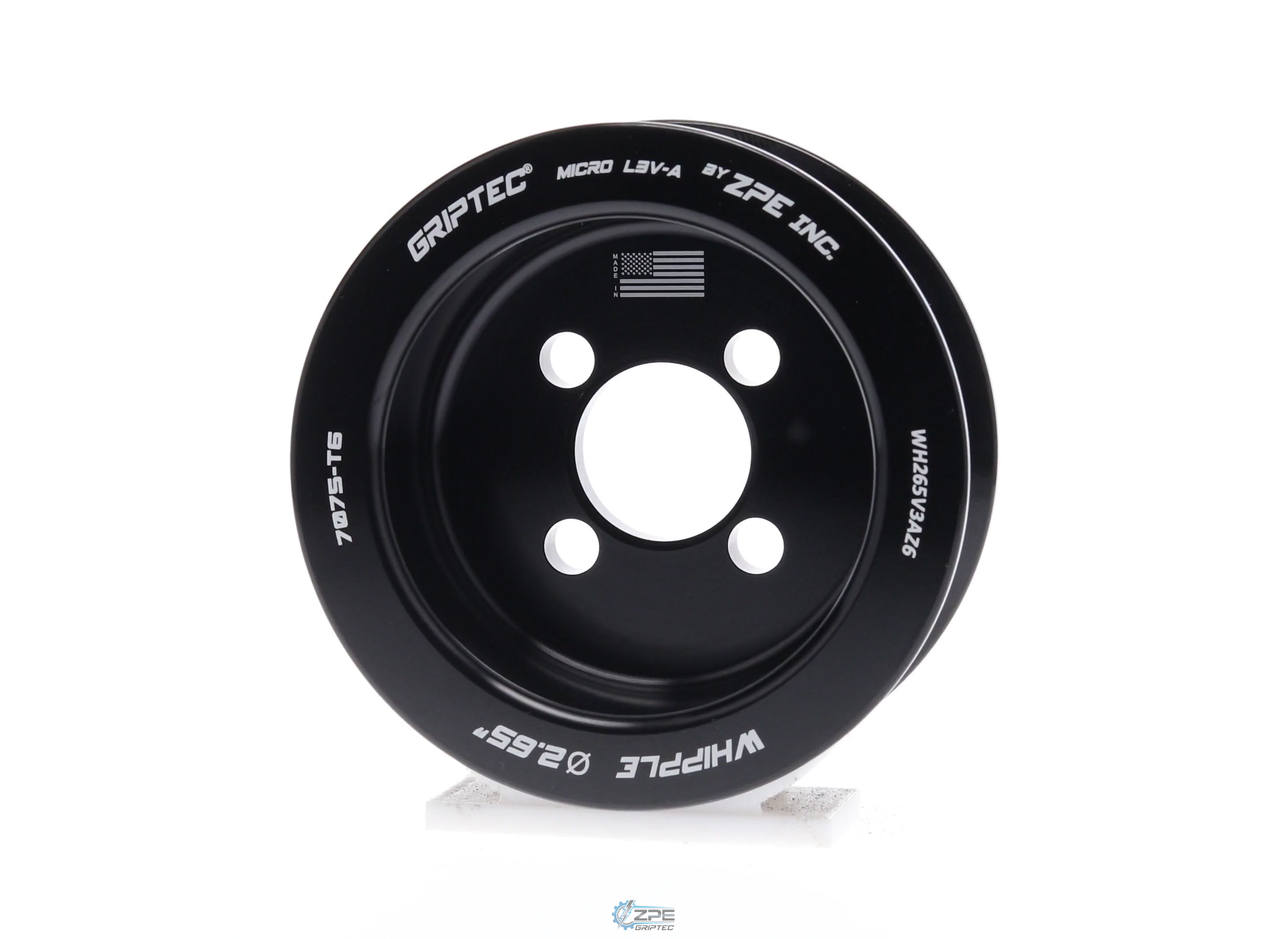 2.65" 6 Rib ZPE GripTec® Whipple Standard L3V-A Black Pulley