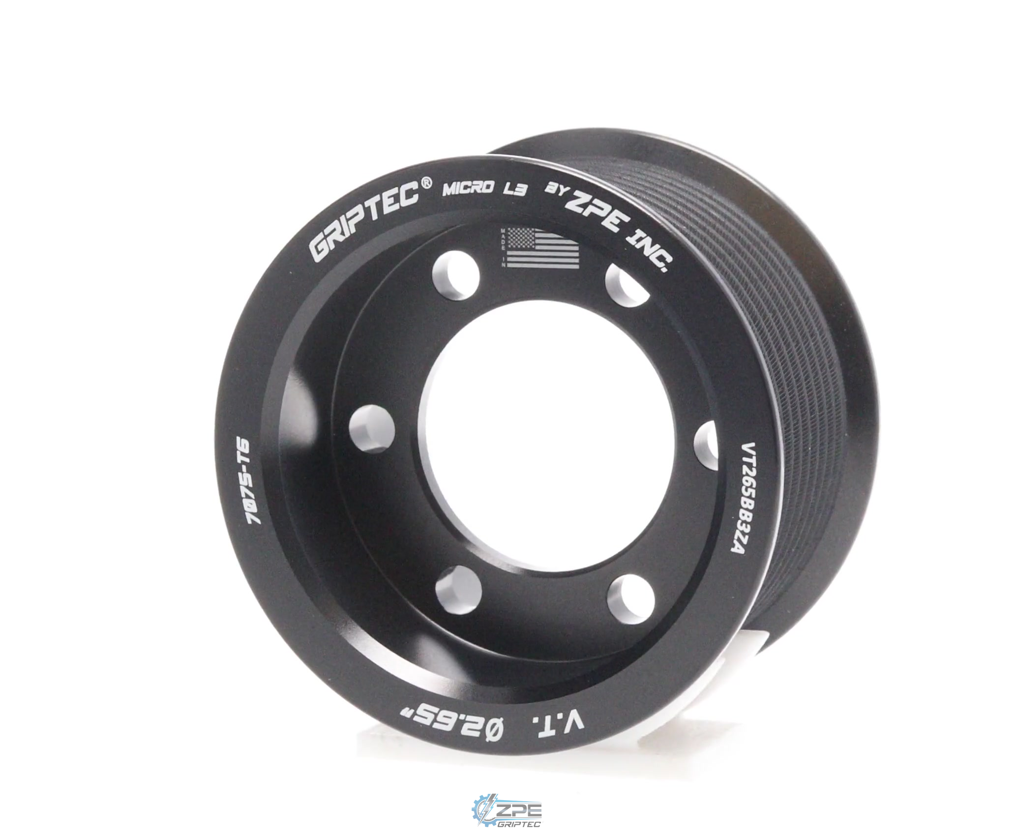 2.65" 10 Rib ZPE GripTec® 2pc Vortech YSi/JT/V3 L3 Black Pulley Only