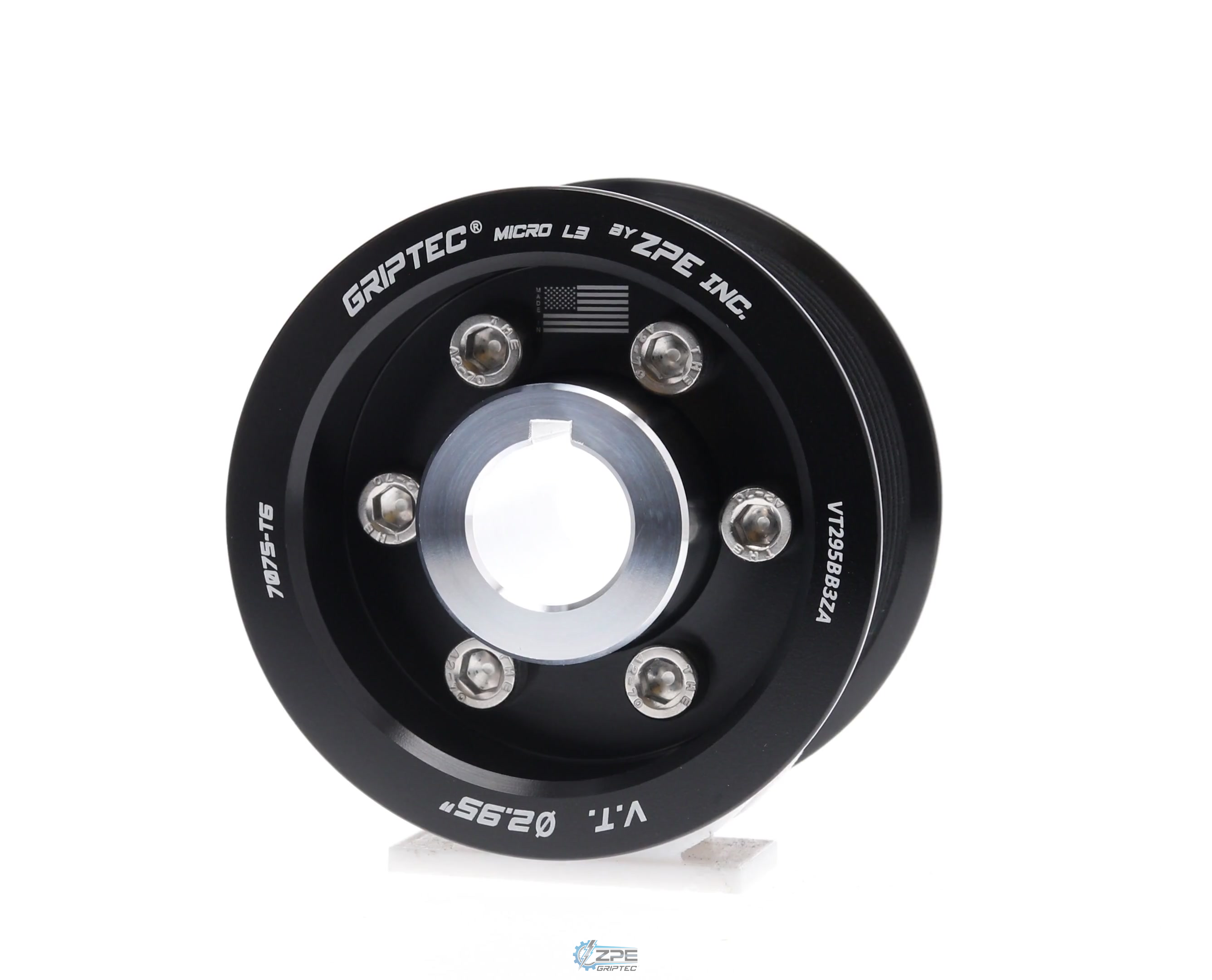 2.95" 10 Rib ZPE GripTec® 2pc Vortech YSi/JT/V3 L3 Black Pulley & Hub Kit