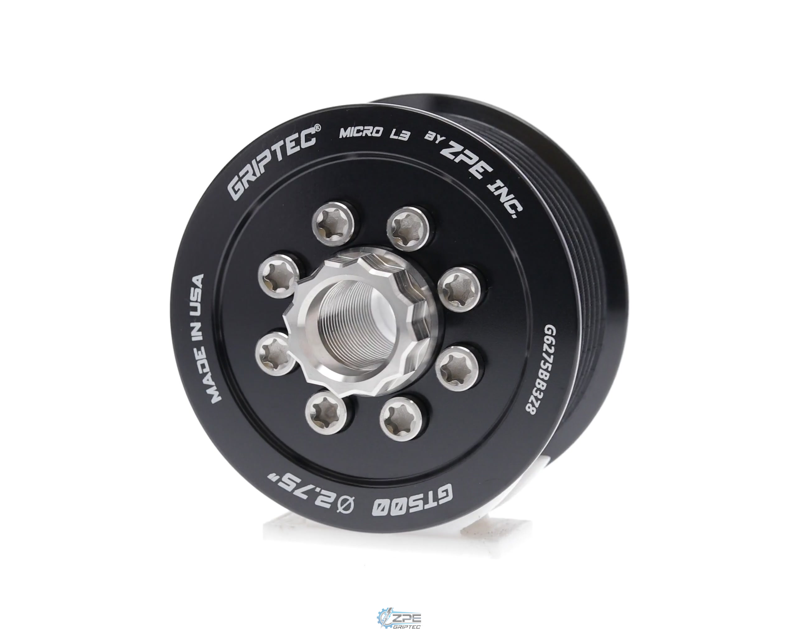 2.75" 8 Rib ZPE GripTec® 2pc 2020+ GT500 L3 Black Pulley & Hub Kit
