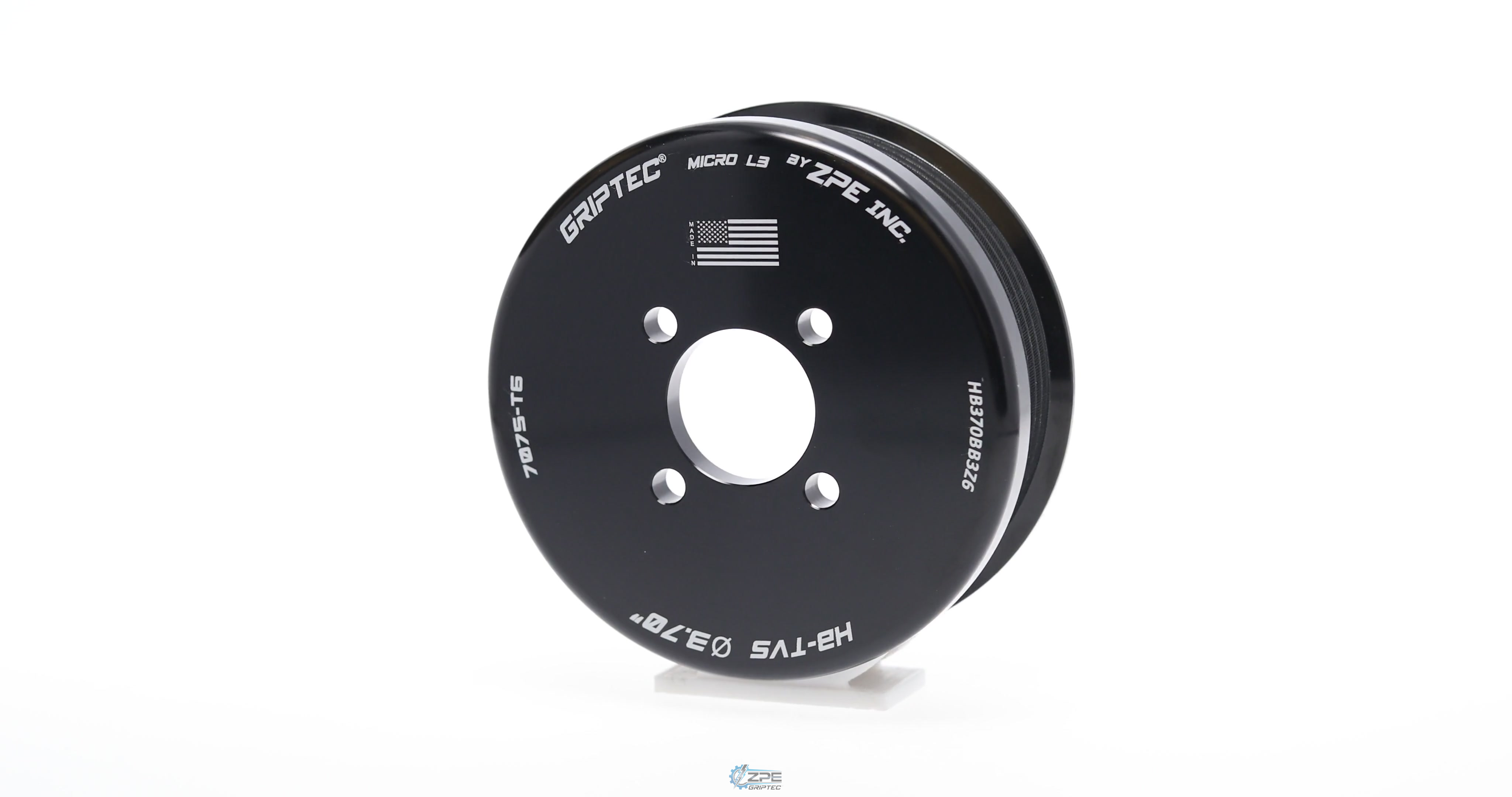 3.70" 6 Rib ZPE GripTec® 2pc Magnuson Heartbeat TVS L3 Black Pulley Only