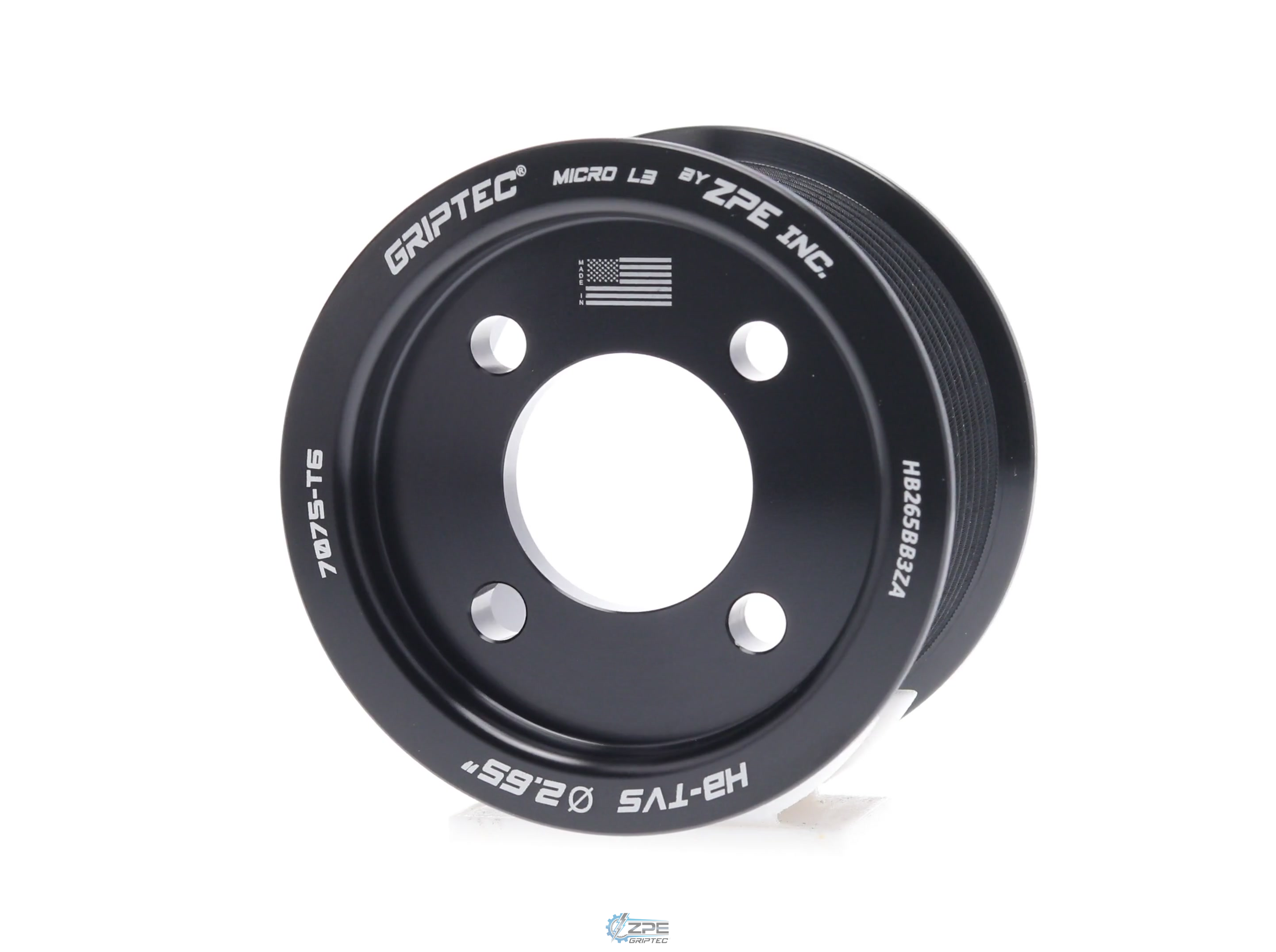 2.65" 10 Rib ZPE GripTec® 2pc Magnuson Heartbeat TVS L3 Black Pulley Only