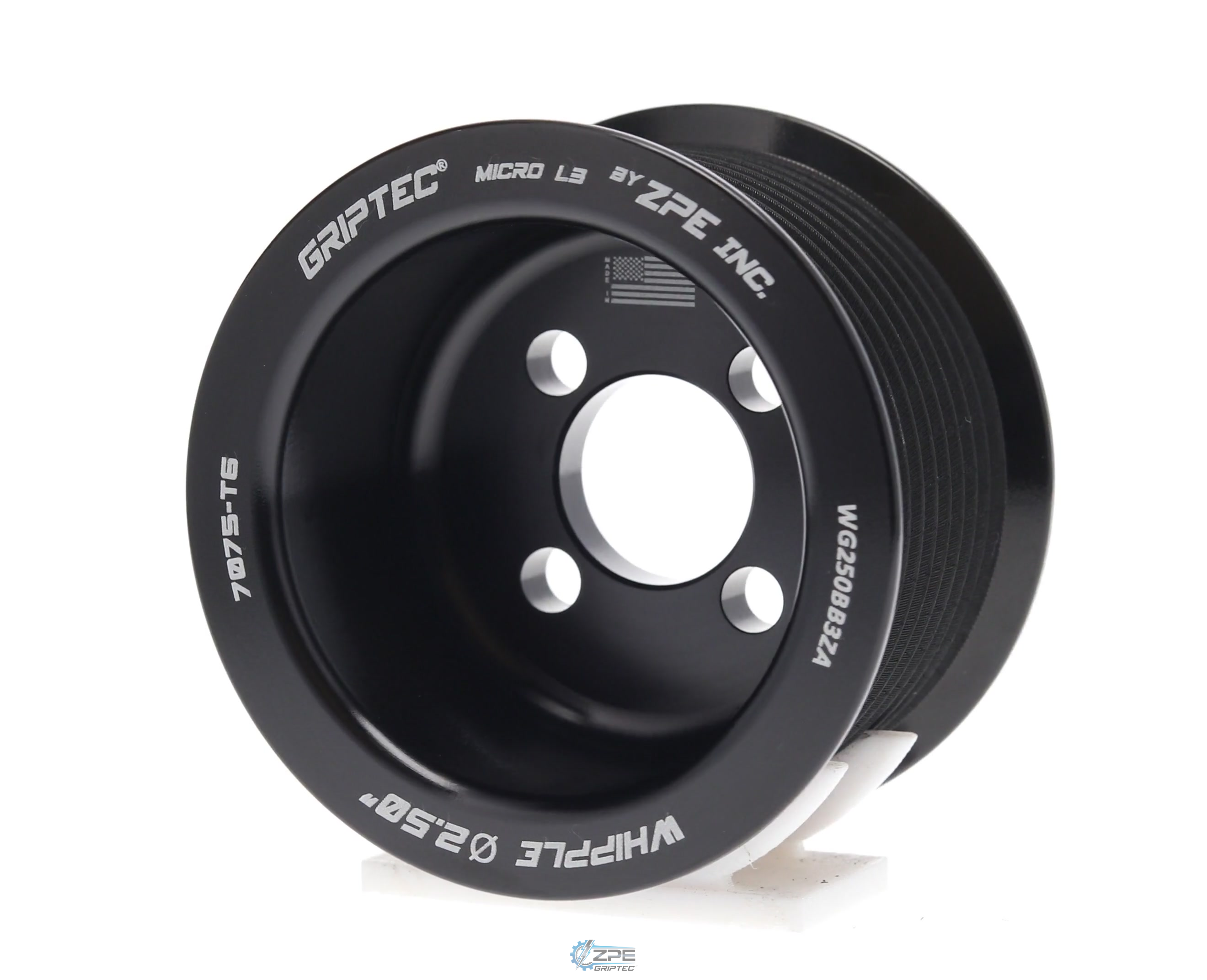 2.50" 10 Rib ZPE GripTec® Whipple GT500 L3 Black Pulley
