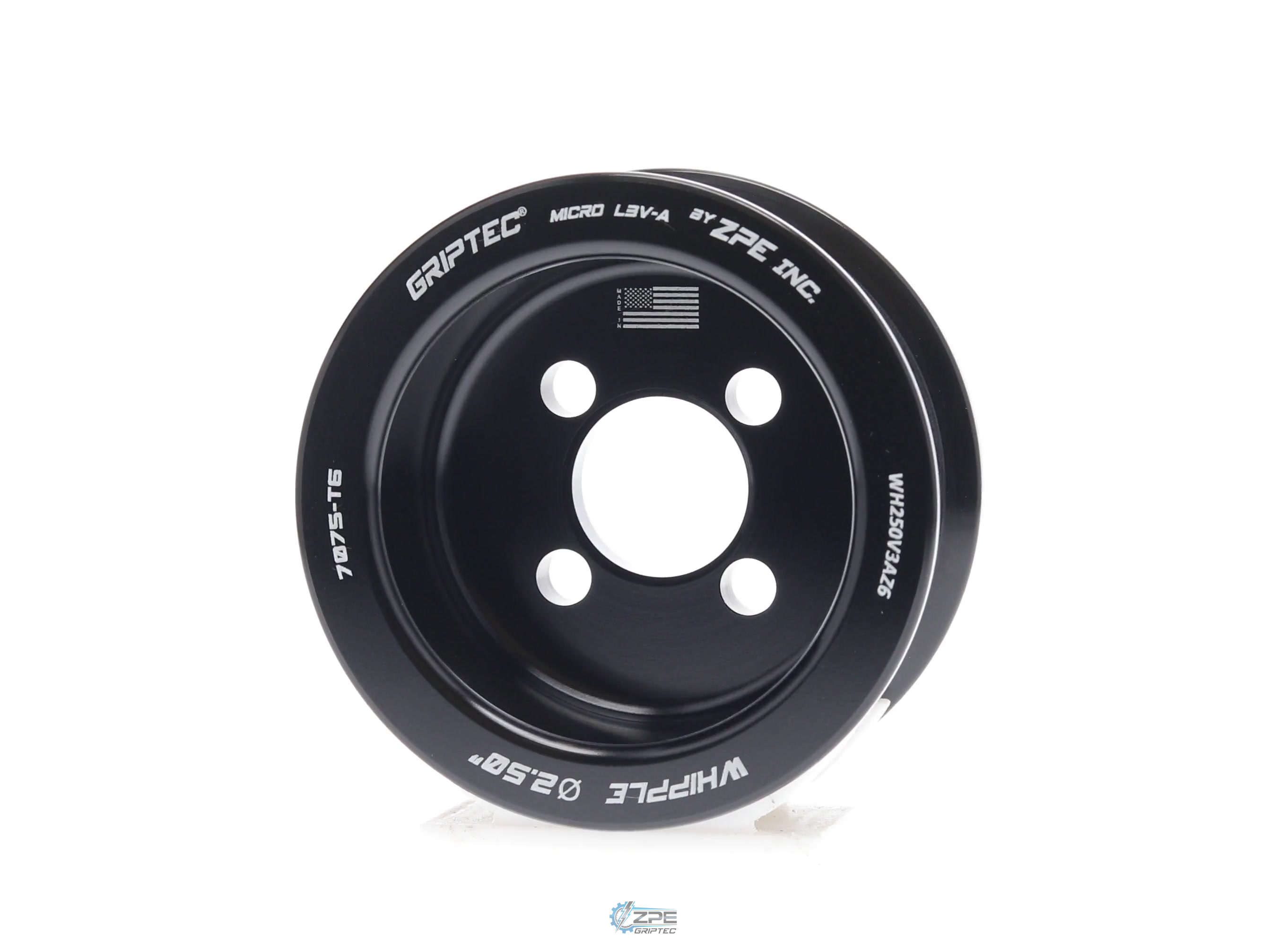 2.50" 6 Rib ZPE GripTec® Whipple Standard L3V-A Black Pulley