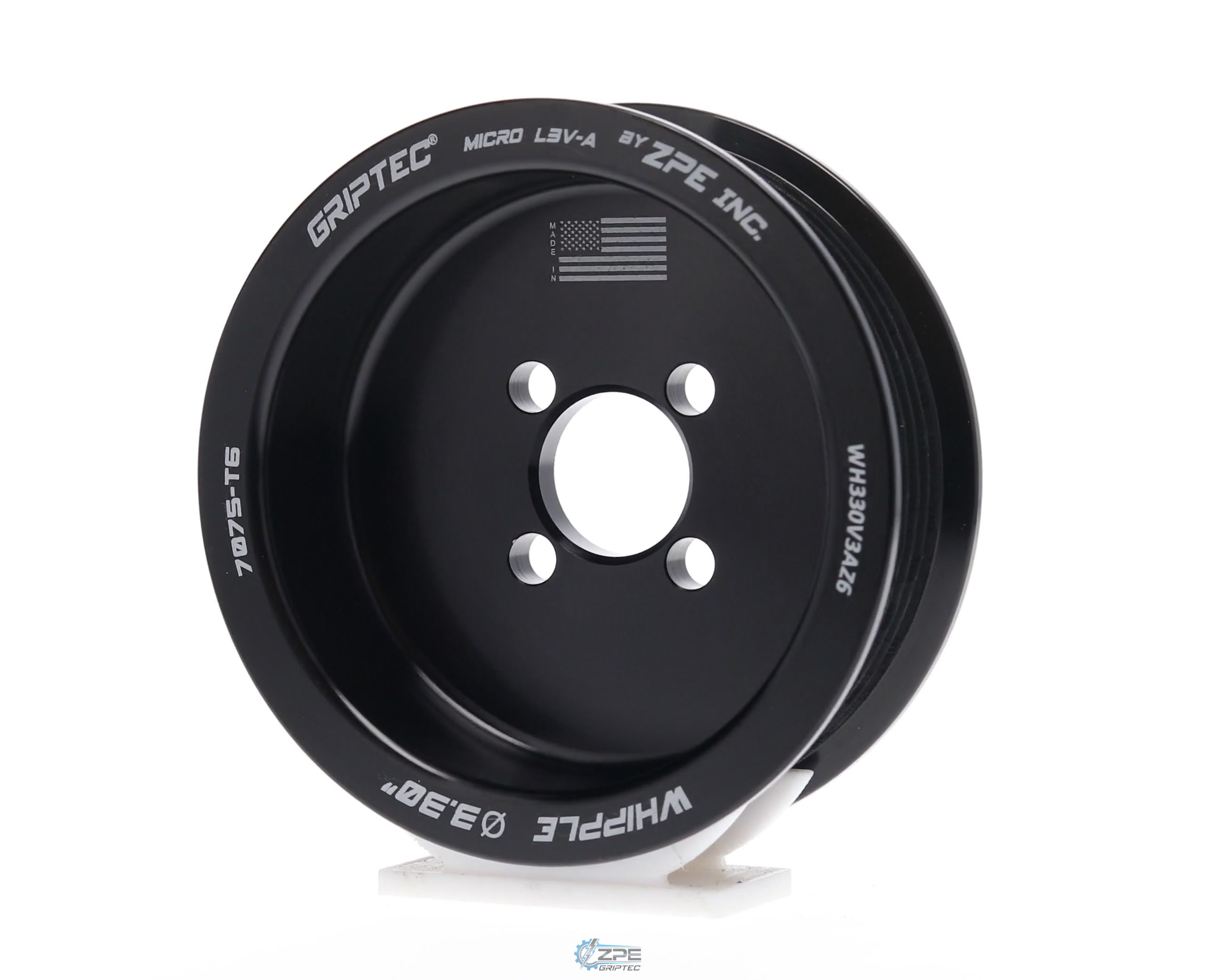 3.30" 6 Rib ZPE GripTec® Whipple Standard L3V-A Black Pulley