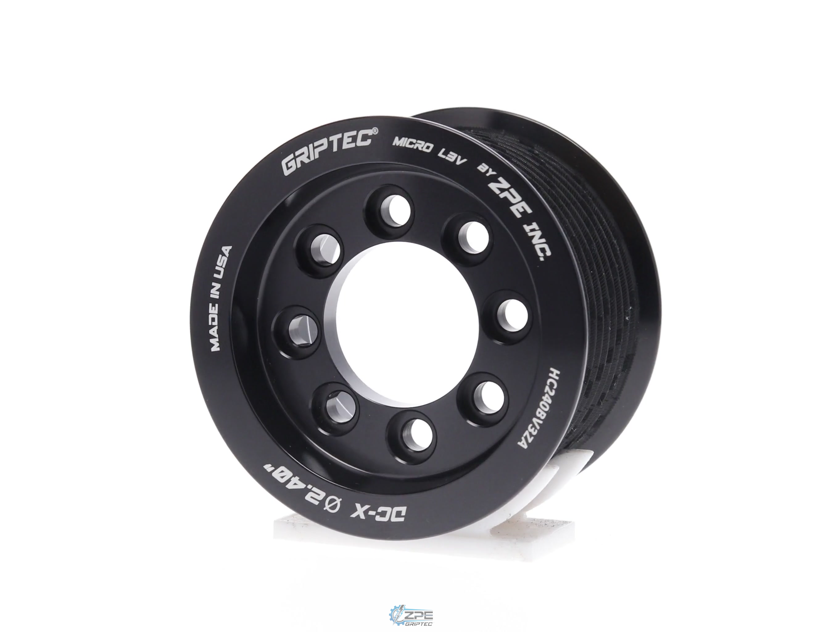 2.40" 10 Rib ZPE GripTec® 2pc HellCat L3V Black Pulley Only