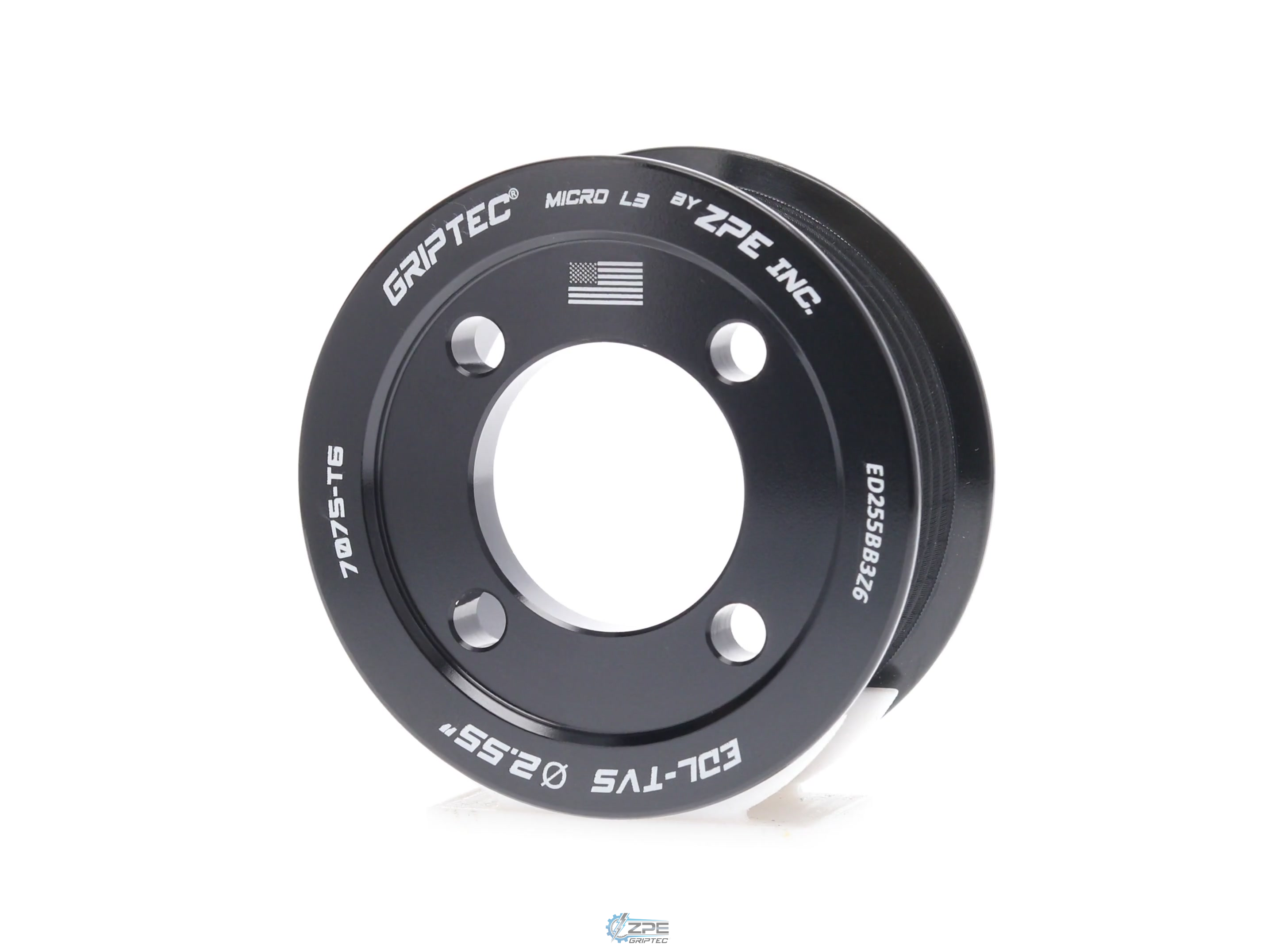 2.55" 6 Rib ZPE GripTec® 2pc Edelbrock TVS L3 Black Pulley Only