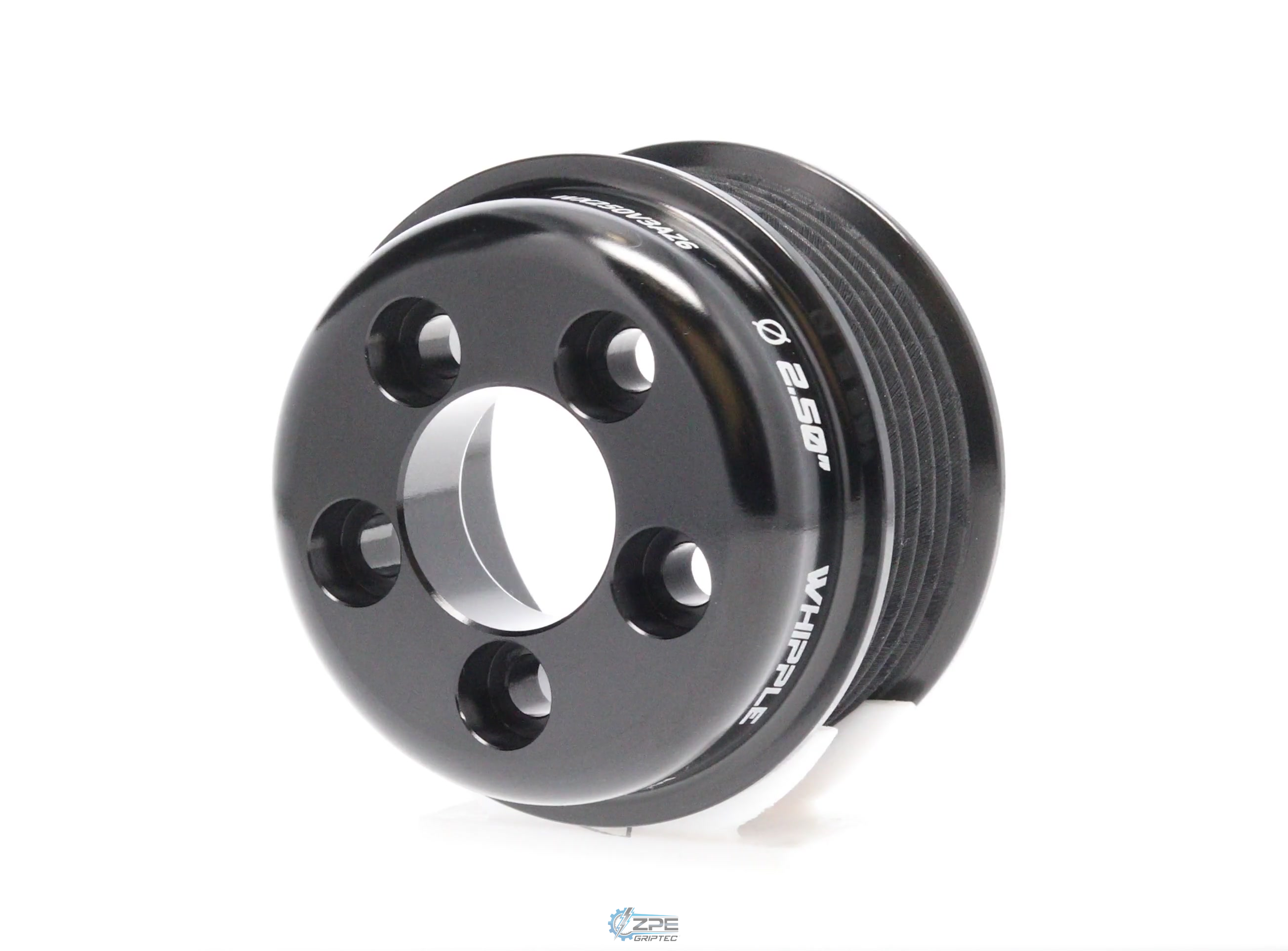 2.50" 6 Rib ZPE GripTec® Whipple 5 Bolt L3V-A Black Pulley Only